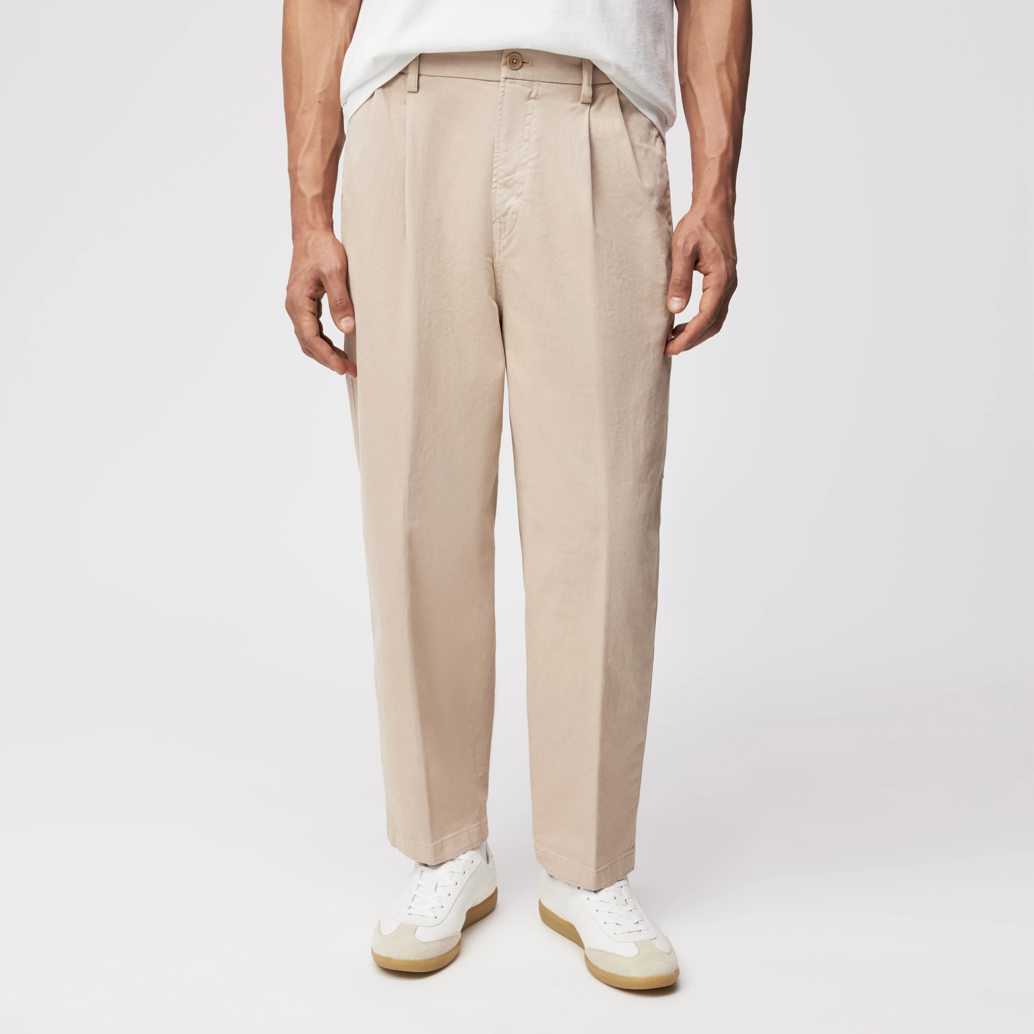 KARYKO - Chino in softer Baumwoll-Qualität - Herren - beige - Frontansicht