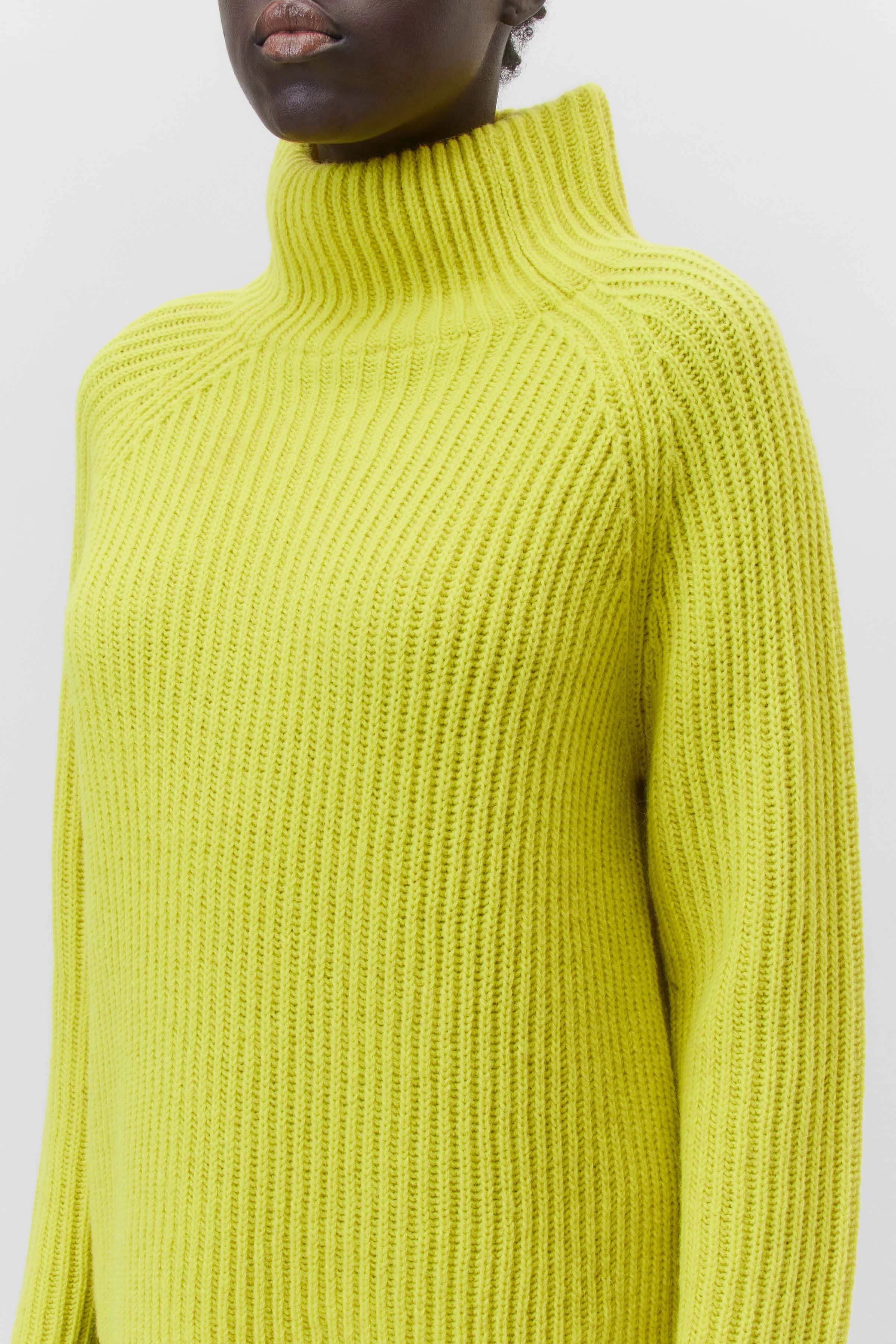 ARWEN - coltrui van alpaca-wolmix - dames - geel - Seitenansicht