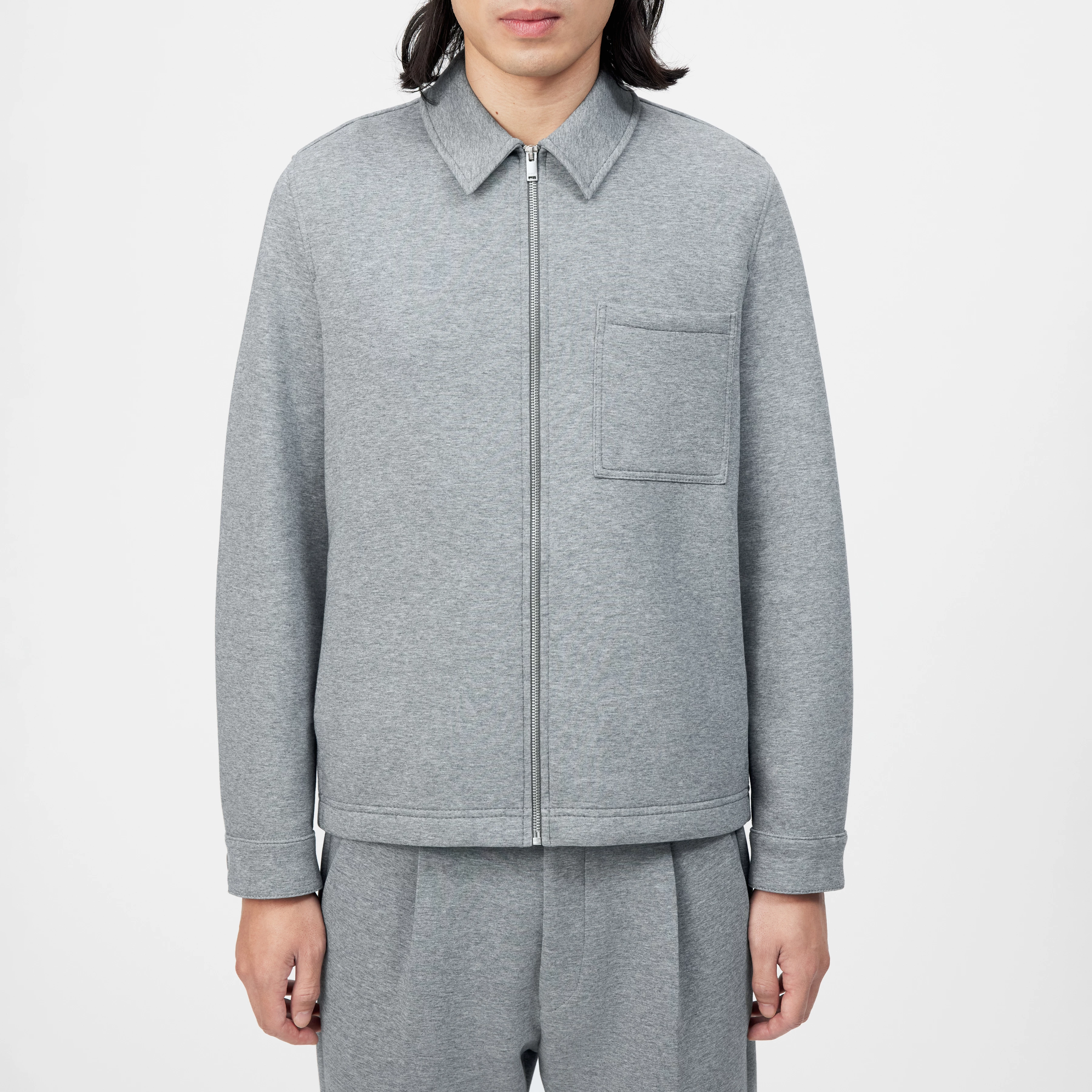 JERSON - Jersey blend jacket - men - grey - Frontansicht