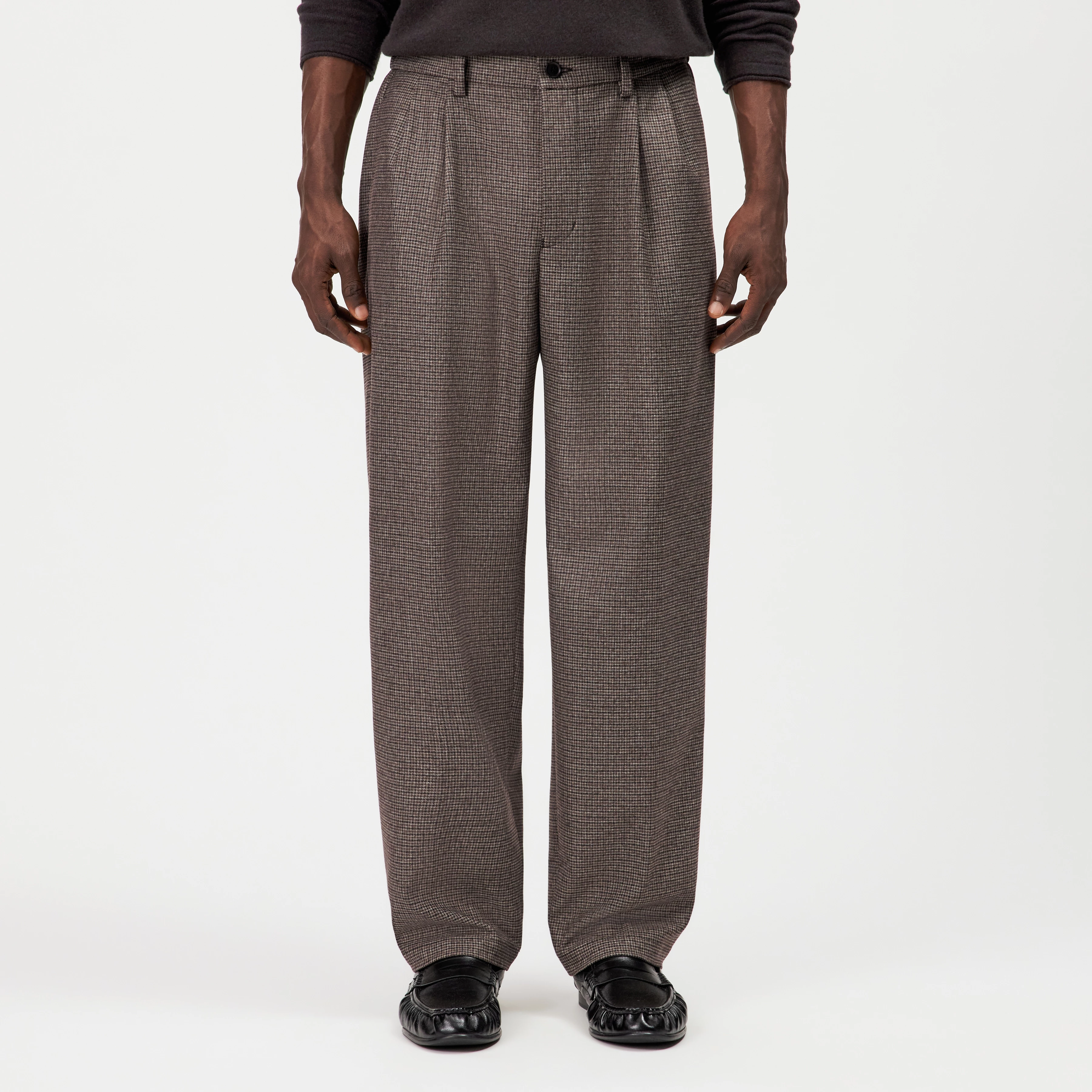 MARYKO - Tailored Trousers in Check - men - brown - Frontansicht