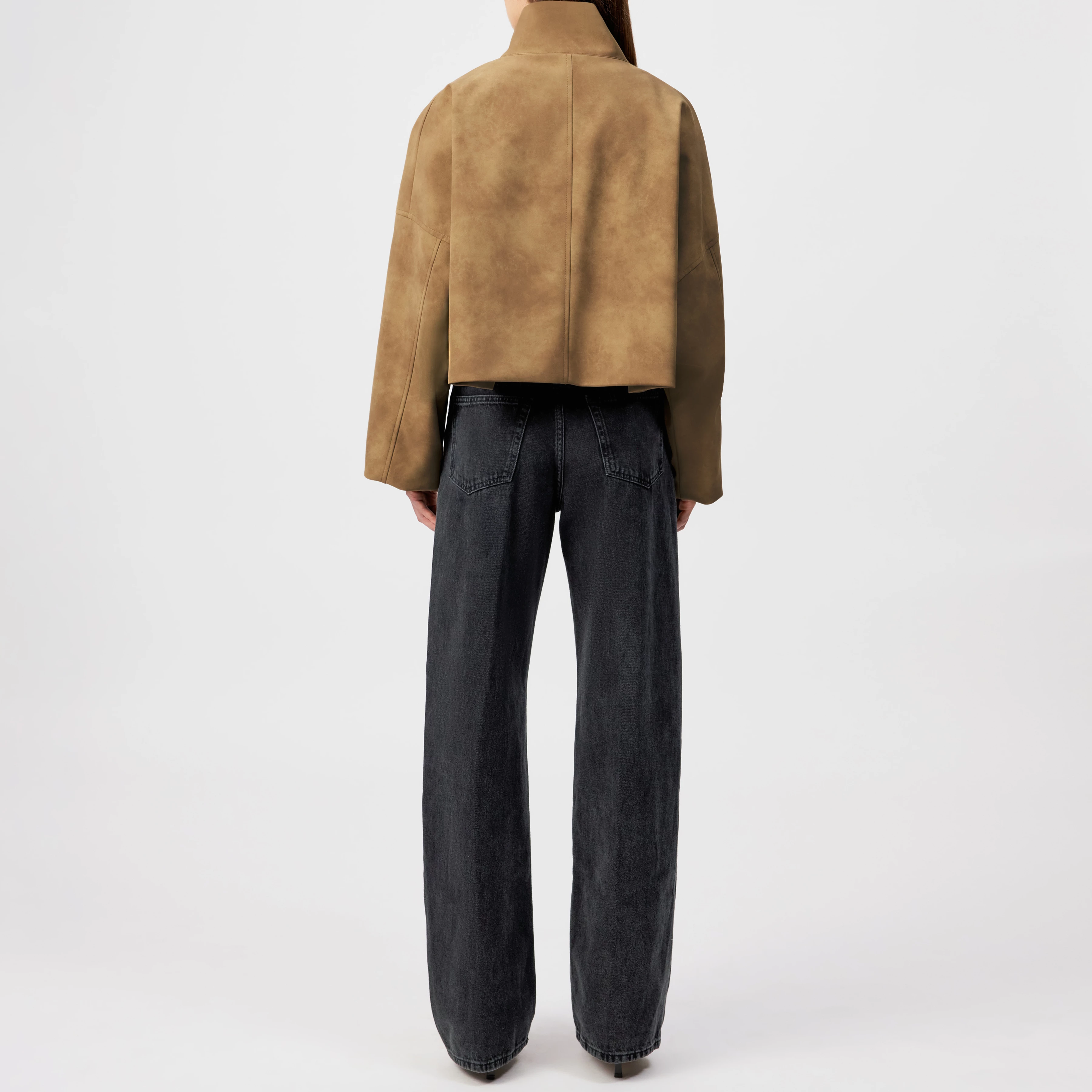 ELSTOW_1 - Oversized jacket in leather look - women - brown - Rückansicht