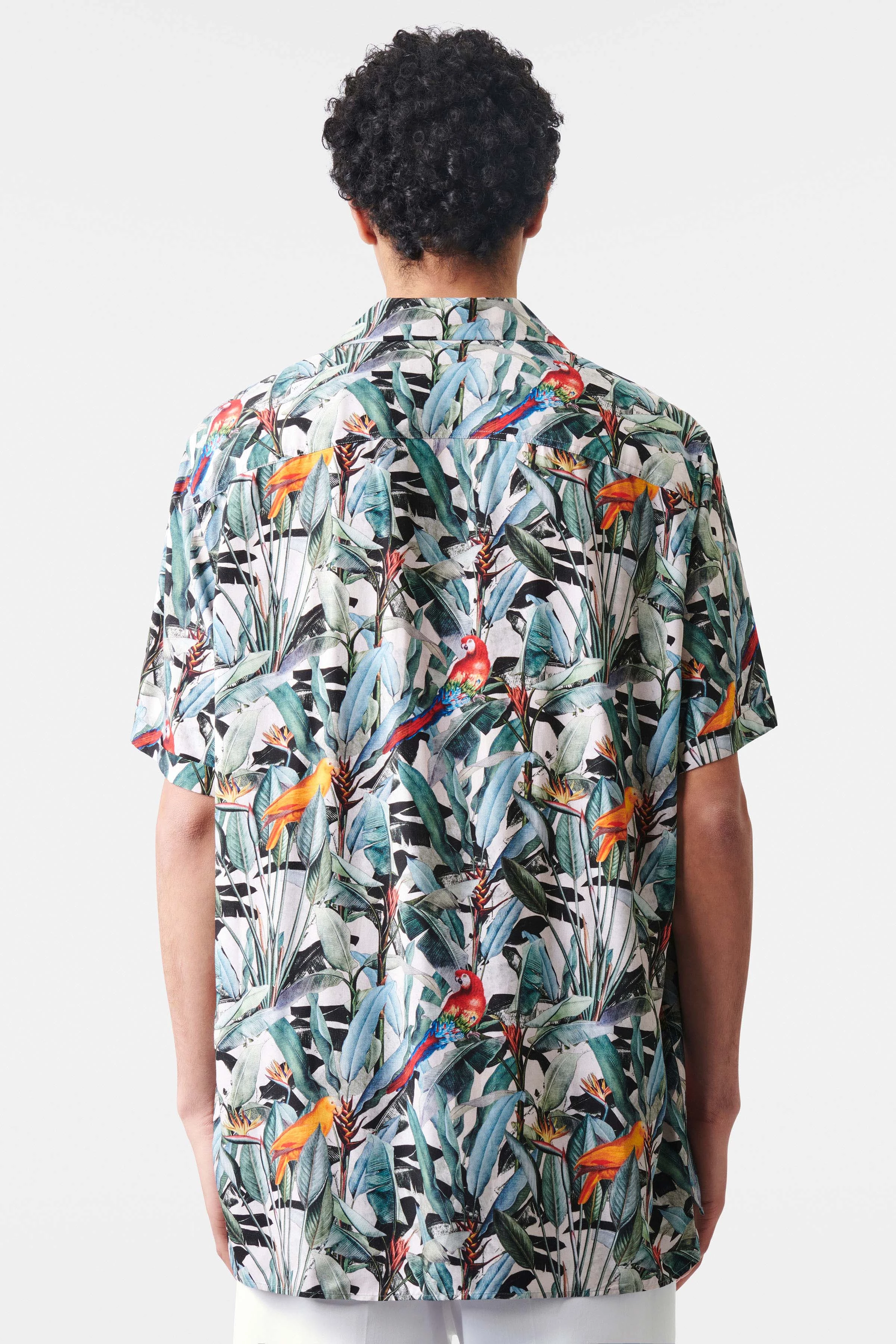 BIJAN_2 - casual relaxed overhemd met korte mouwen van viscosemix - heren - groen - Rückansicht