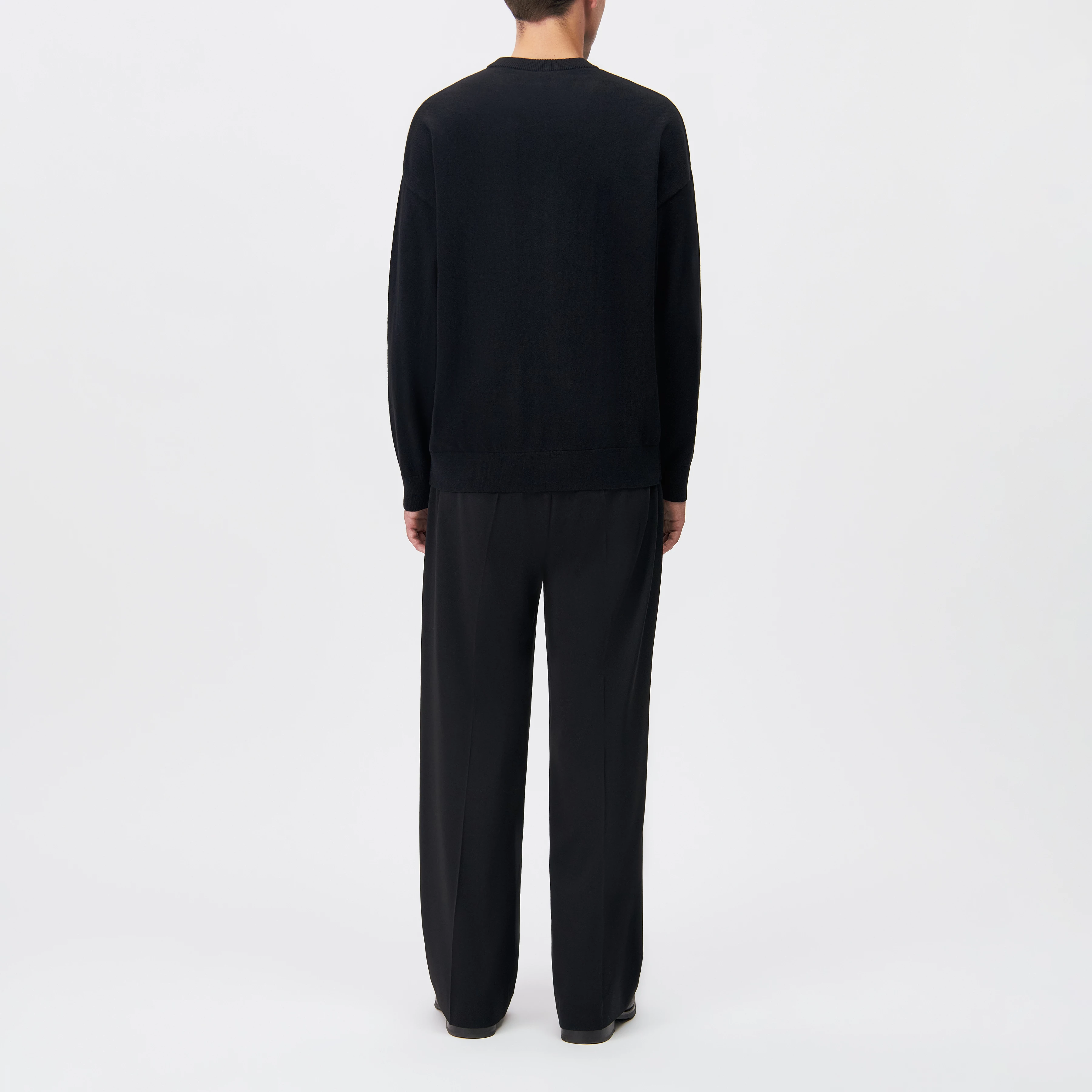 VALDRIK - Crew neck boxy fit jumper - men - black - Rückansicht