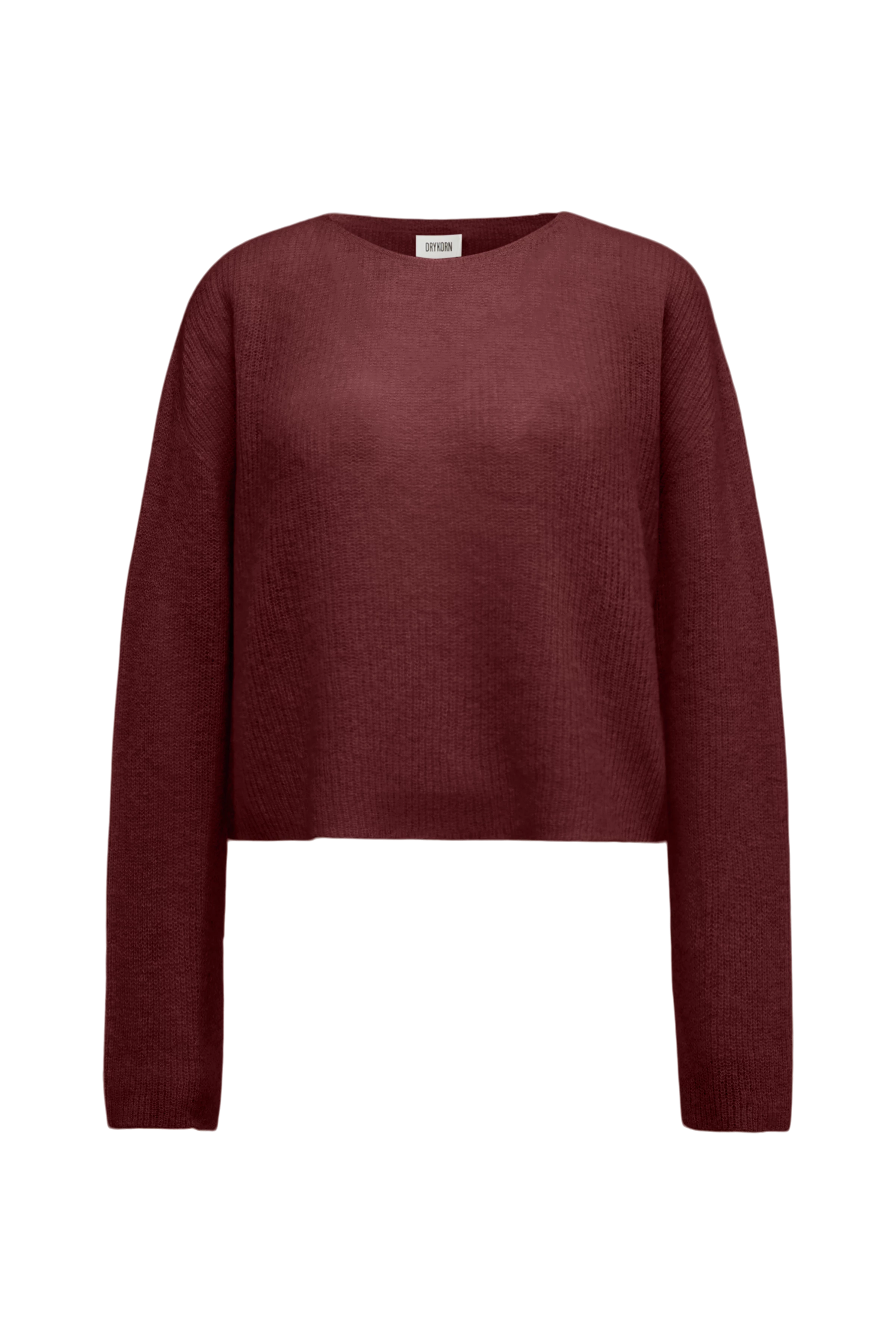 IMENY - Verkürzter Pullover in luxuriösem Suri Alpaka-Mix - Damen - rot - Freisteller Frontansicht