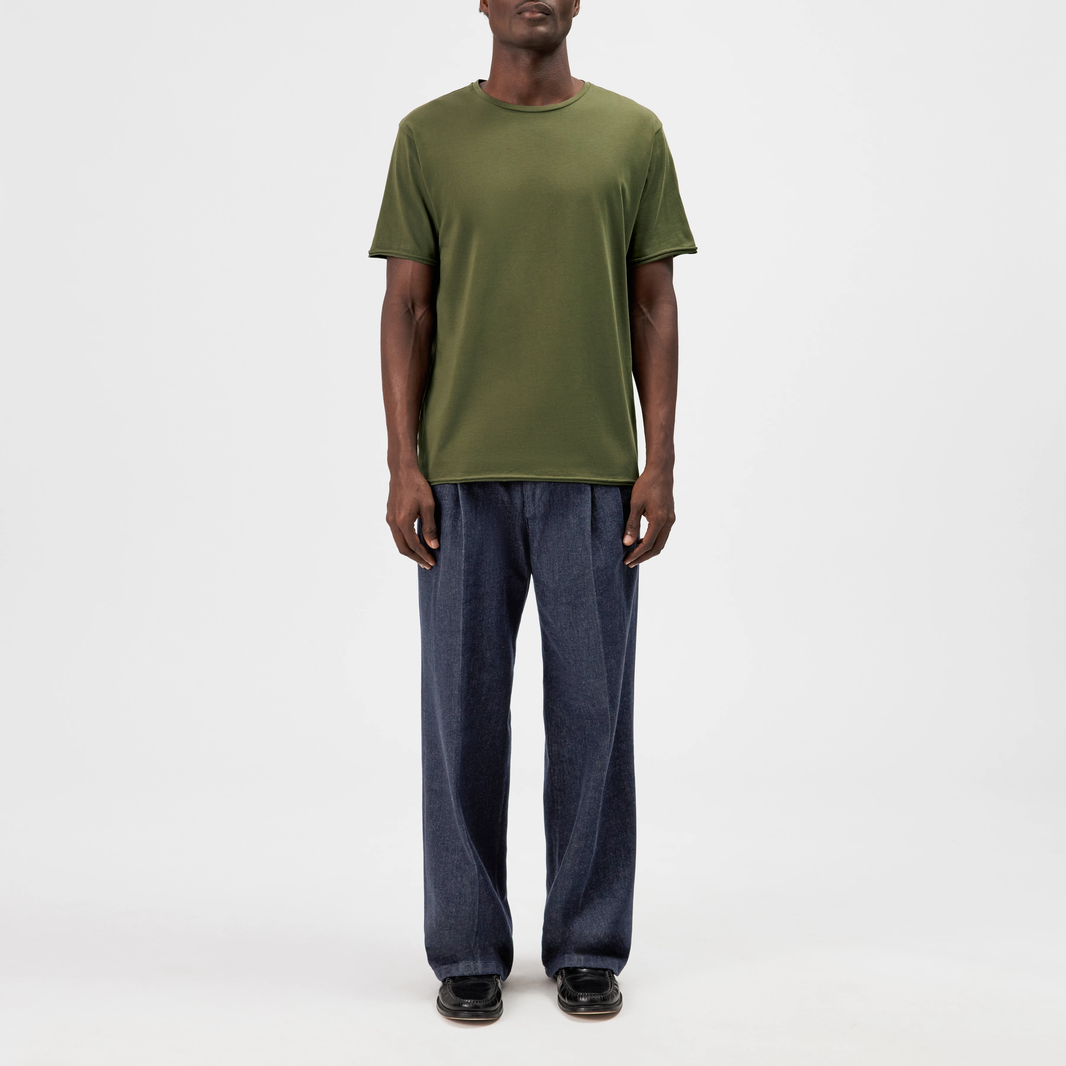KENDRICK_2 - T-shirt in pure cotton - men - green - Ganzkörper-Frontansicht