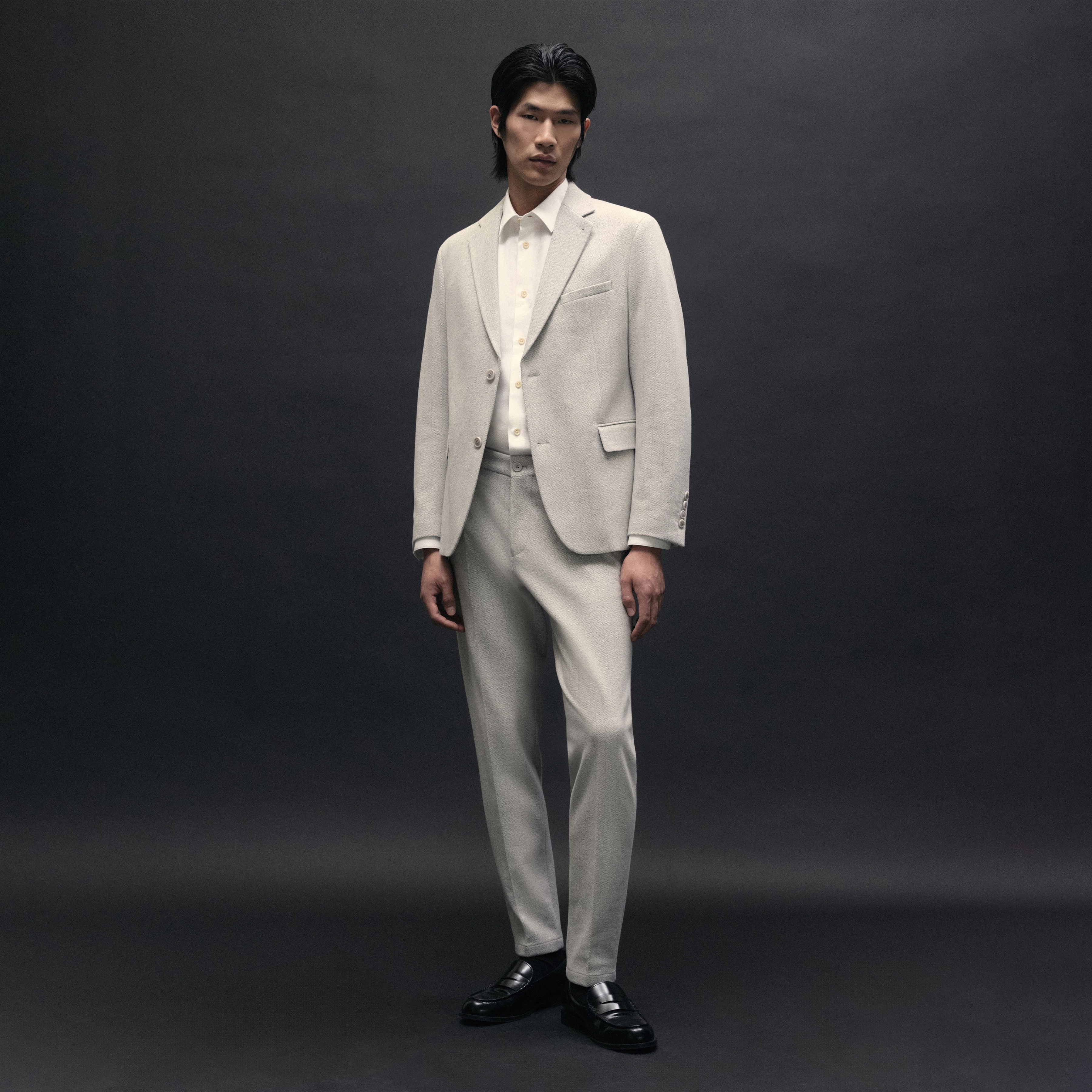 YAMES - Single-breasted jacket in cotton blend - men - grey