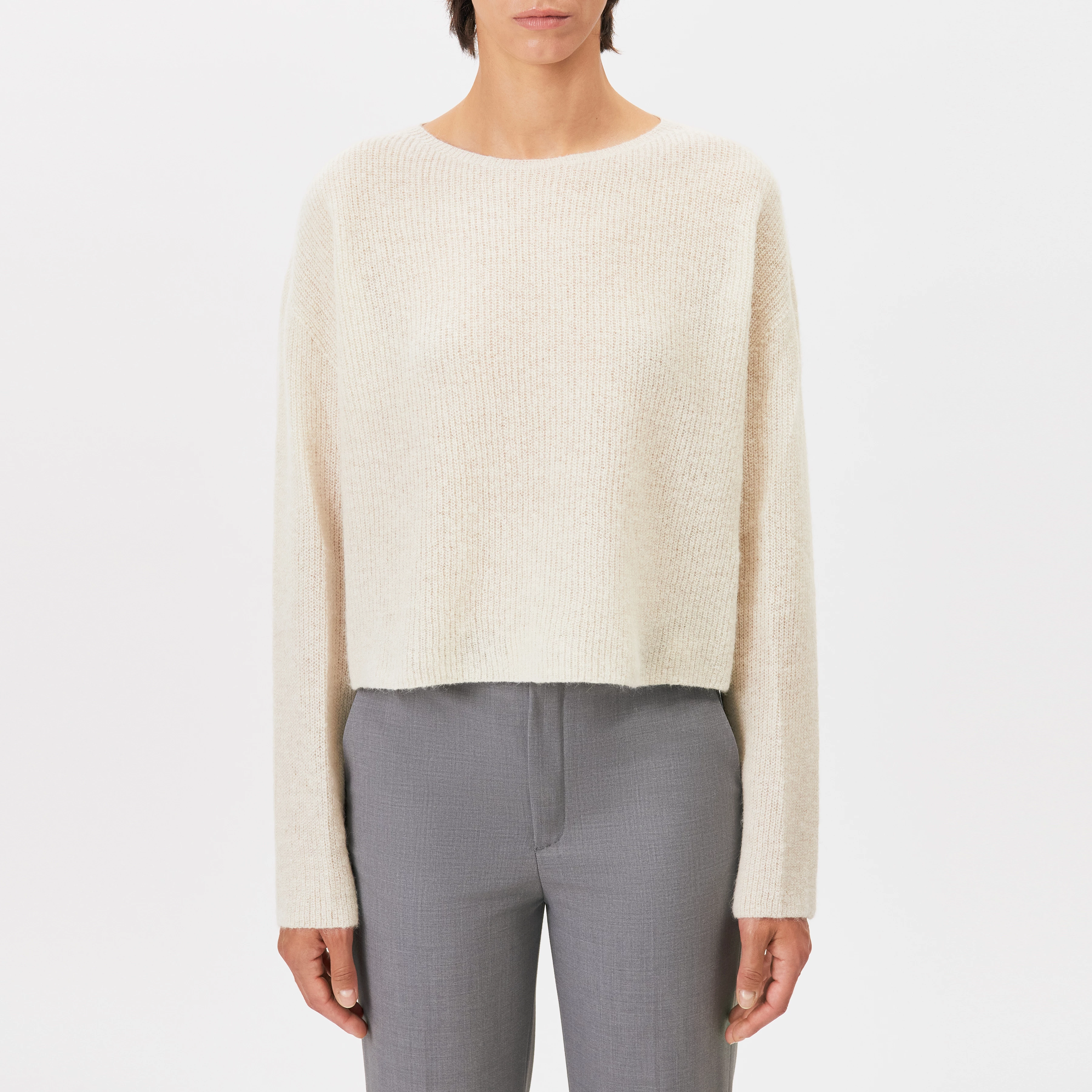IMENY - Short Suri Alpaca blend jumper - women - beige - Frontansicht