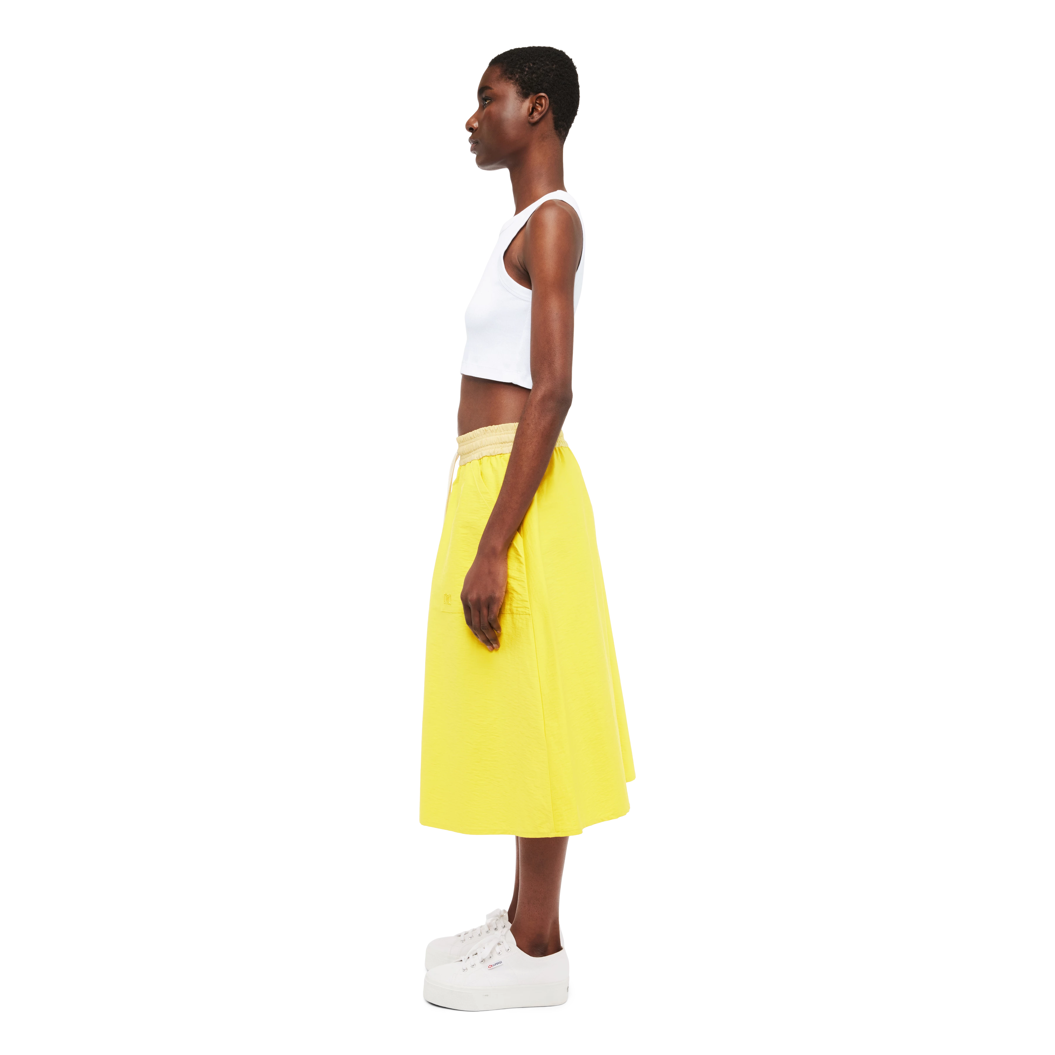 DAFREE_2 - Sporty skirt in blended cotton - women - yellow - Seitenansicht