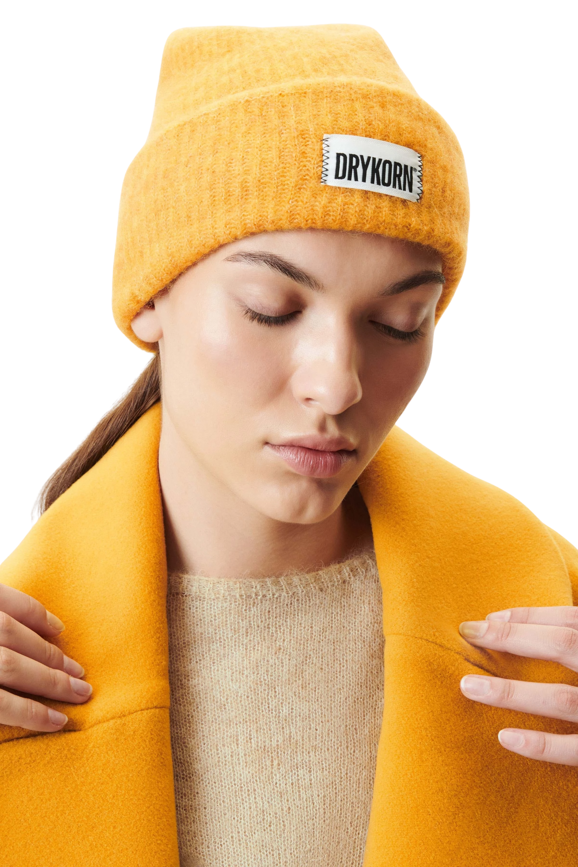 LOAH - Beanie in Alpaka-Mix - Unisex - gelb - Frontansicht