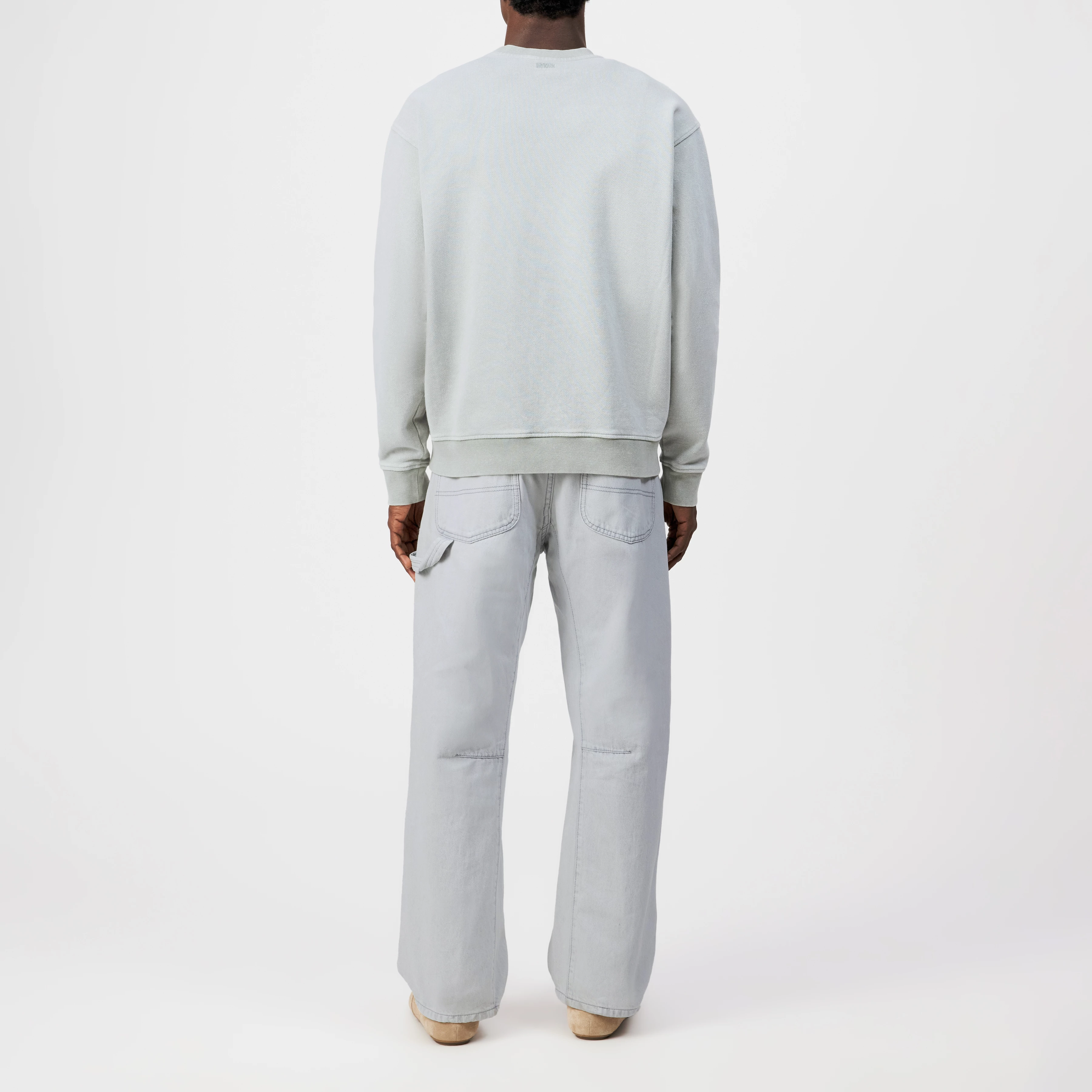 KARIO - Casual sweatshirt in pure cotton - men - green - Rückansicht