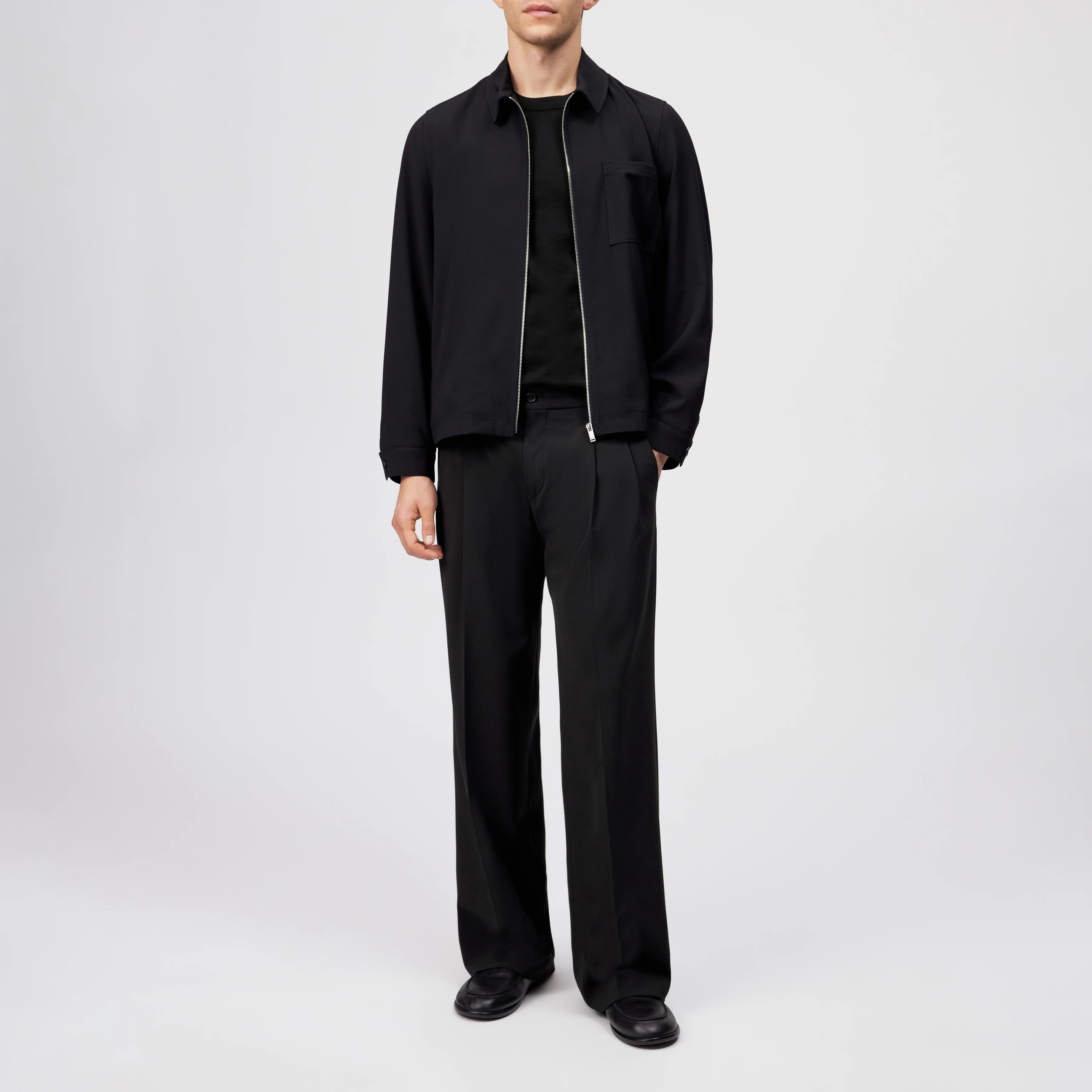 VALENTIN - T-shirt in mercerised cotton - men - black - Ganzkörper-Frontansicht