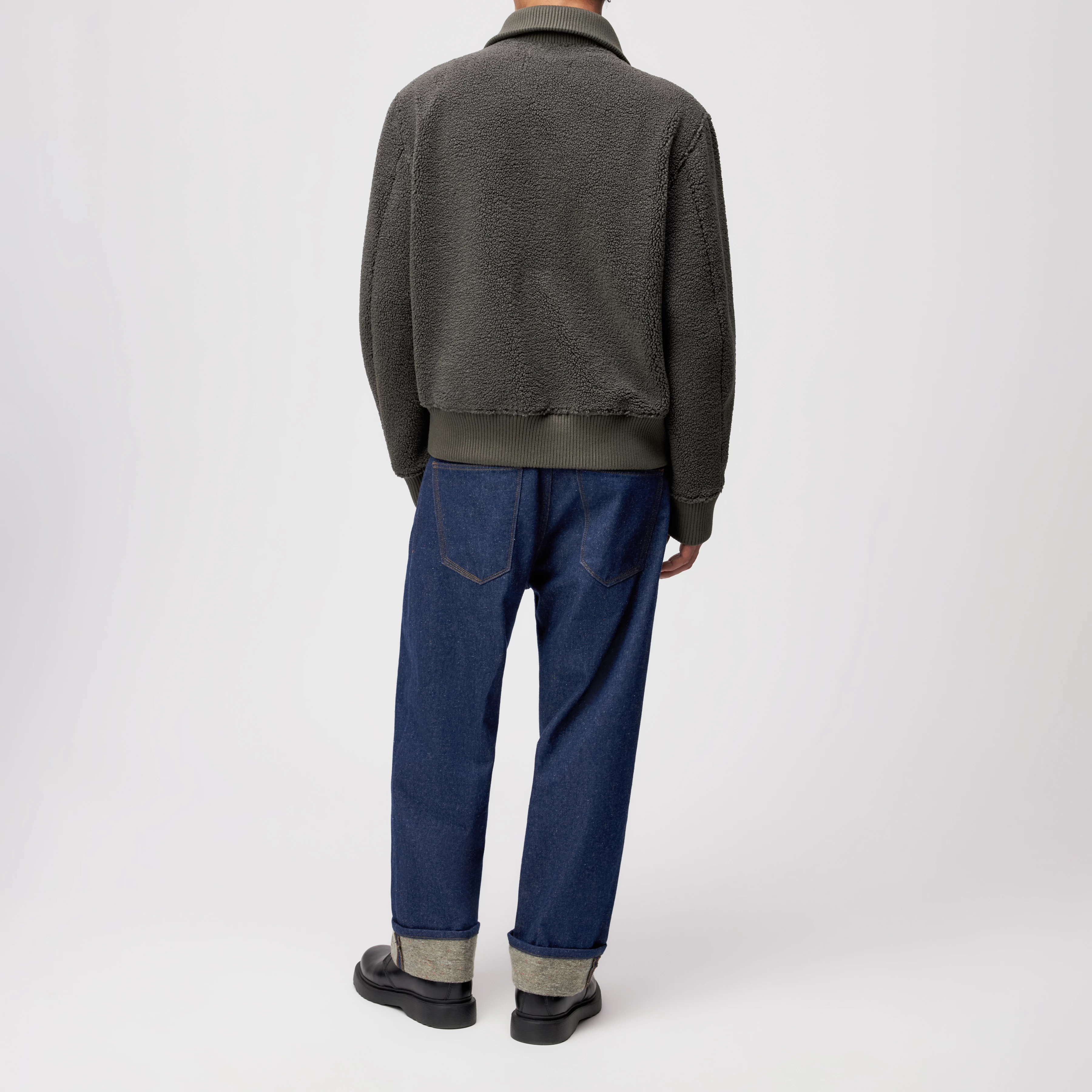 GRALON - Teddy Blouson Jacke in Fleece - Herren - grün - Rückansicht