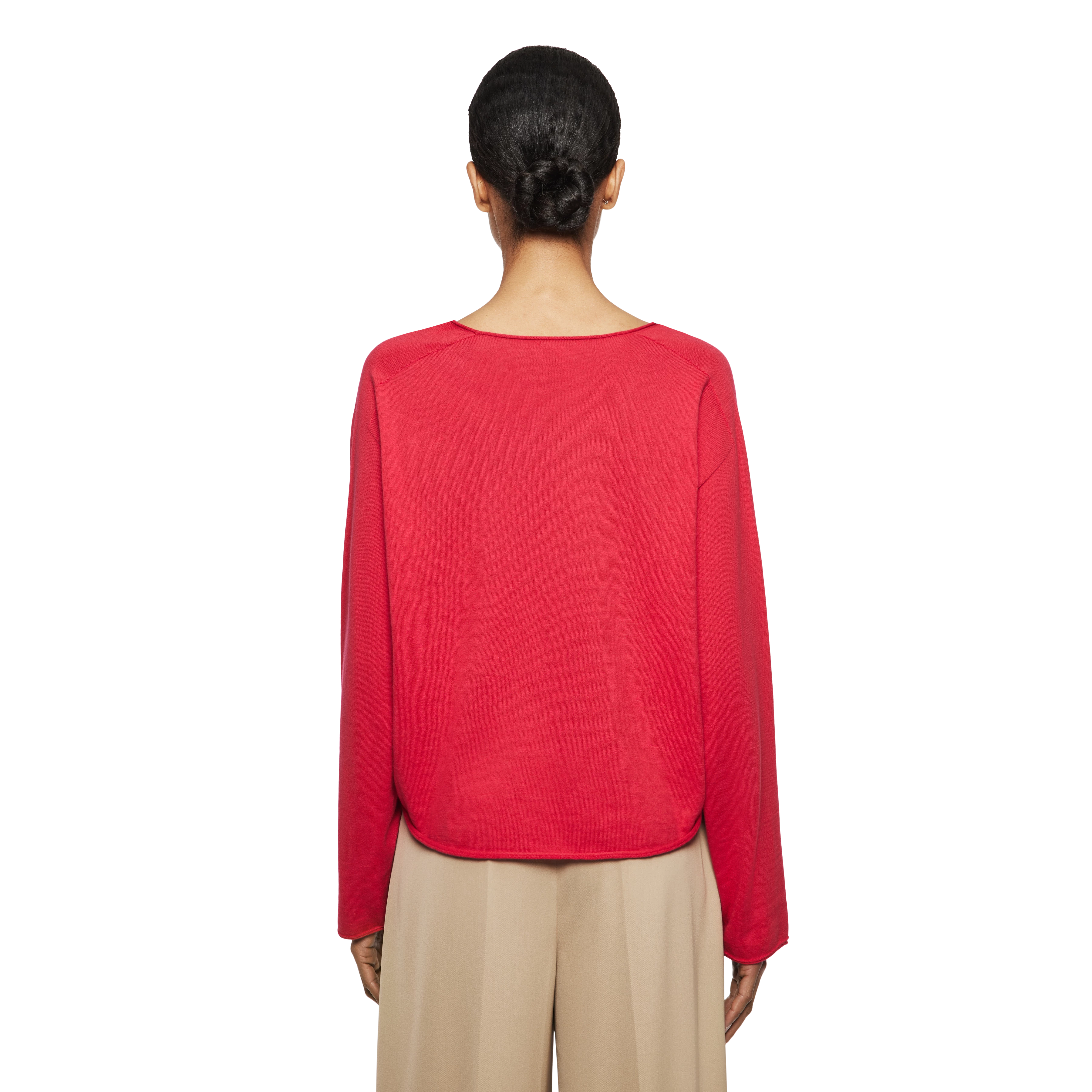 SOMAIJA - Oversized jumper in cotton-cashmere - women - red - Rückansicht