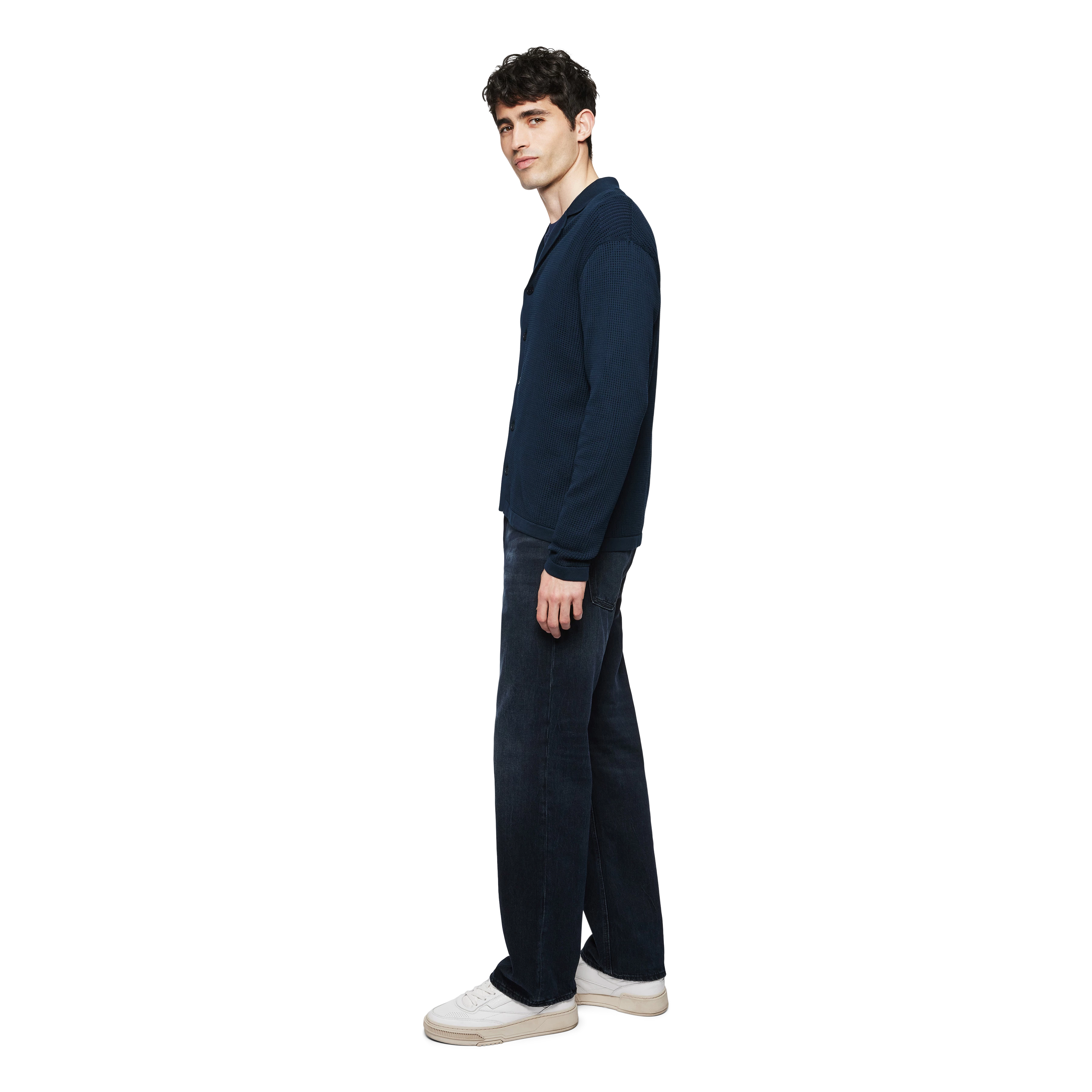 RAYMONT - Cardigan in Baumwolle - Herren - blau - Seitenansicht