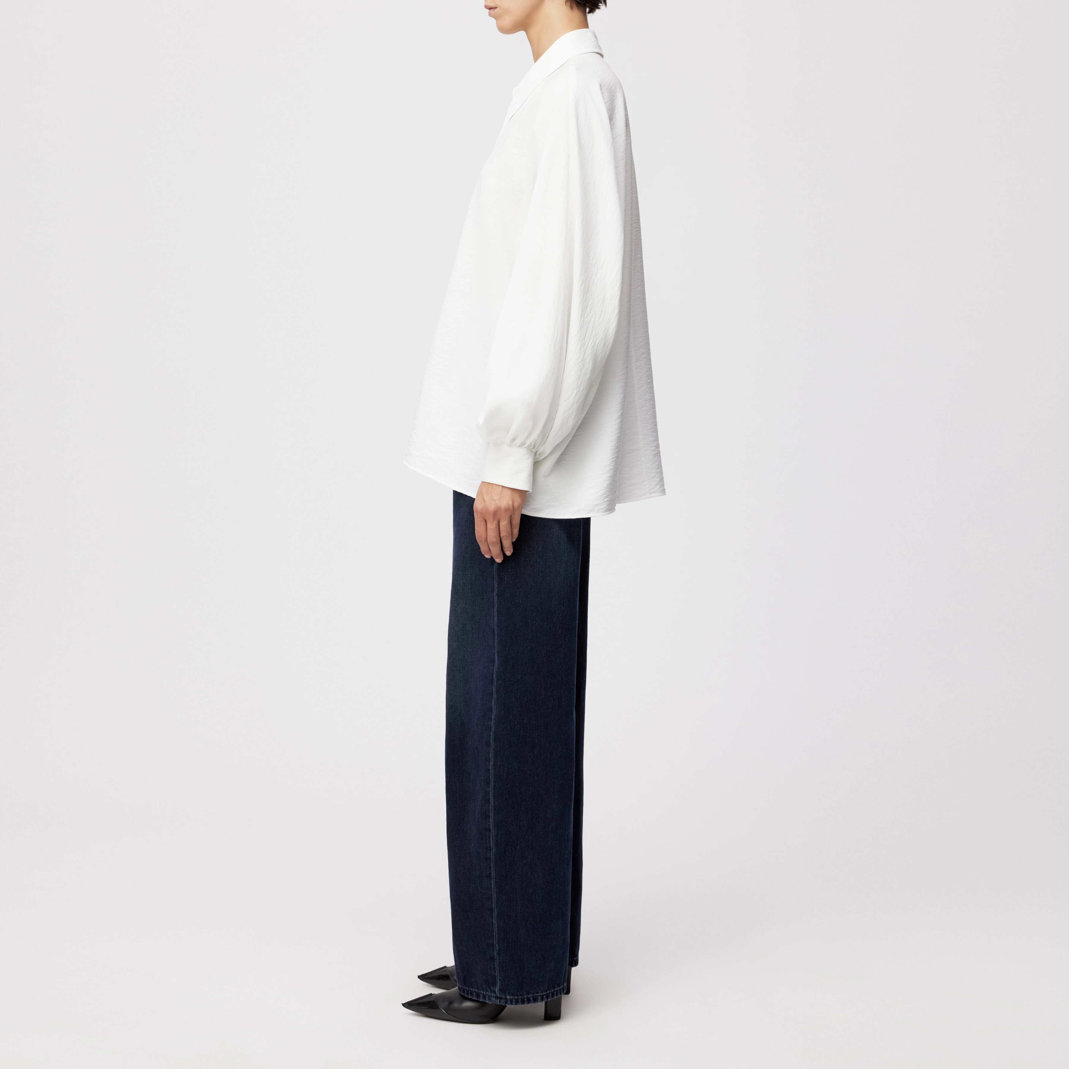 MOYALA - Bluse in Viskose-Mix - Damen - off white - Seitenansicht