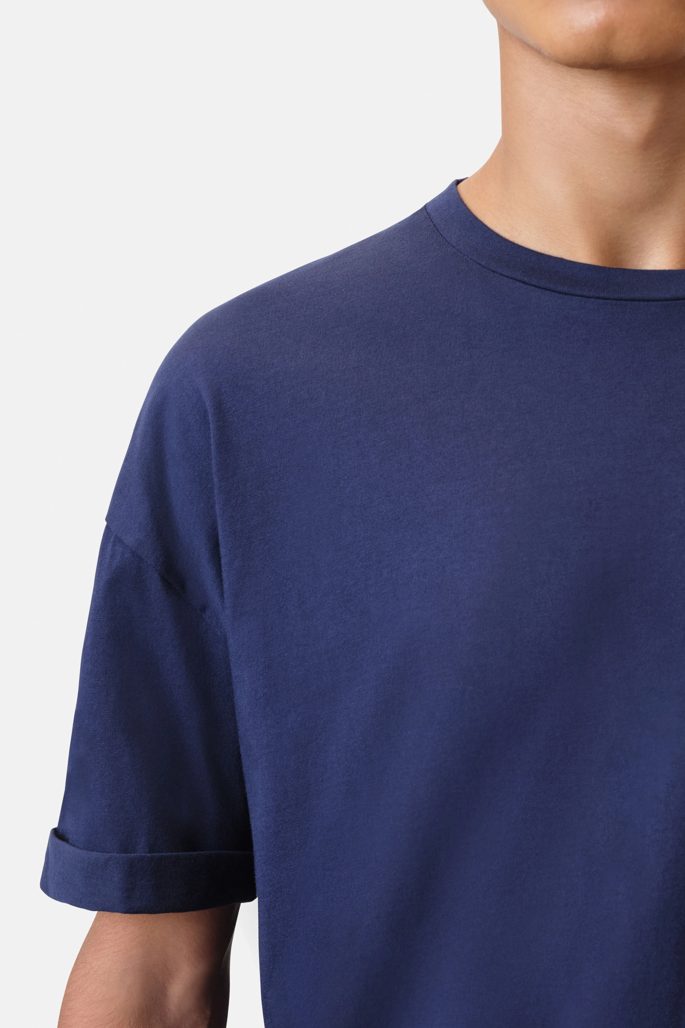 THILO - relaxed fit t-shirt in cotton - men - blue - Seitenansicht