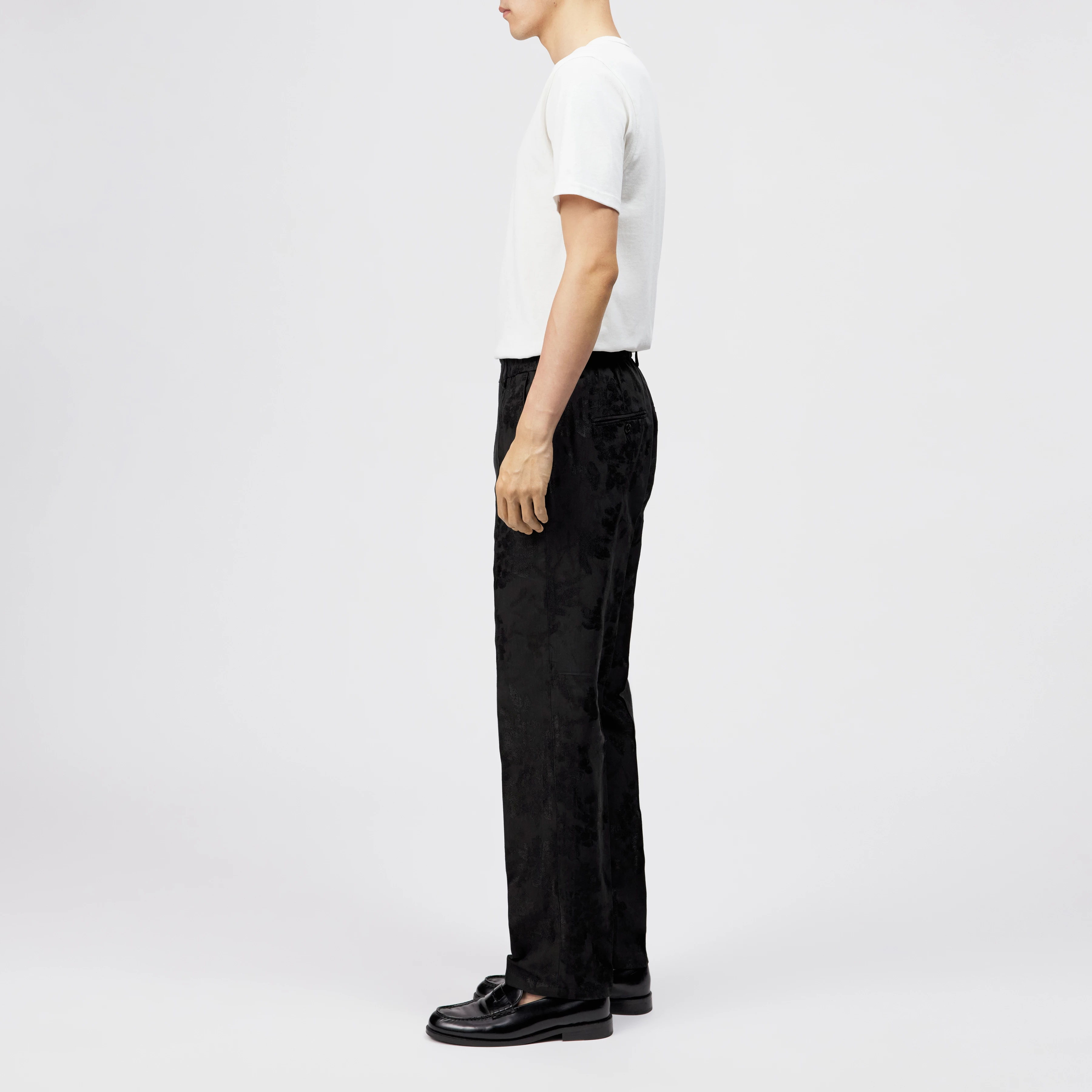 GARONA_B - Casual chino in katoen-viscosemix - heren - zwart - Seitenansicht