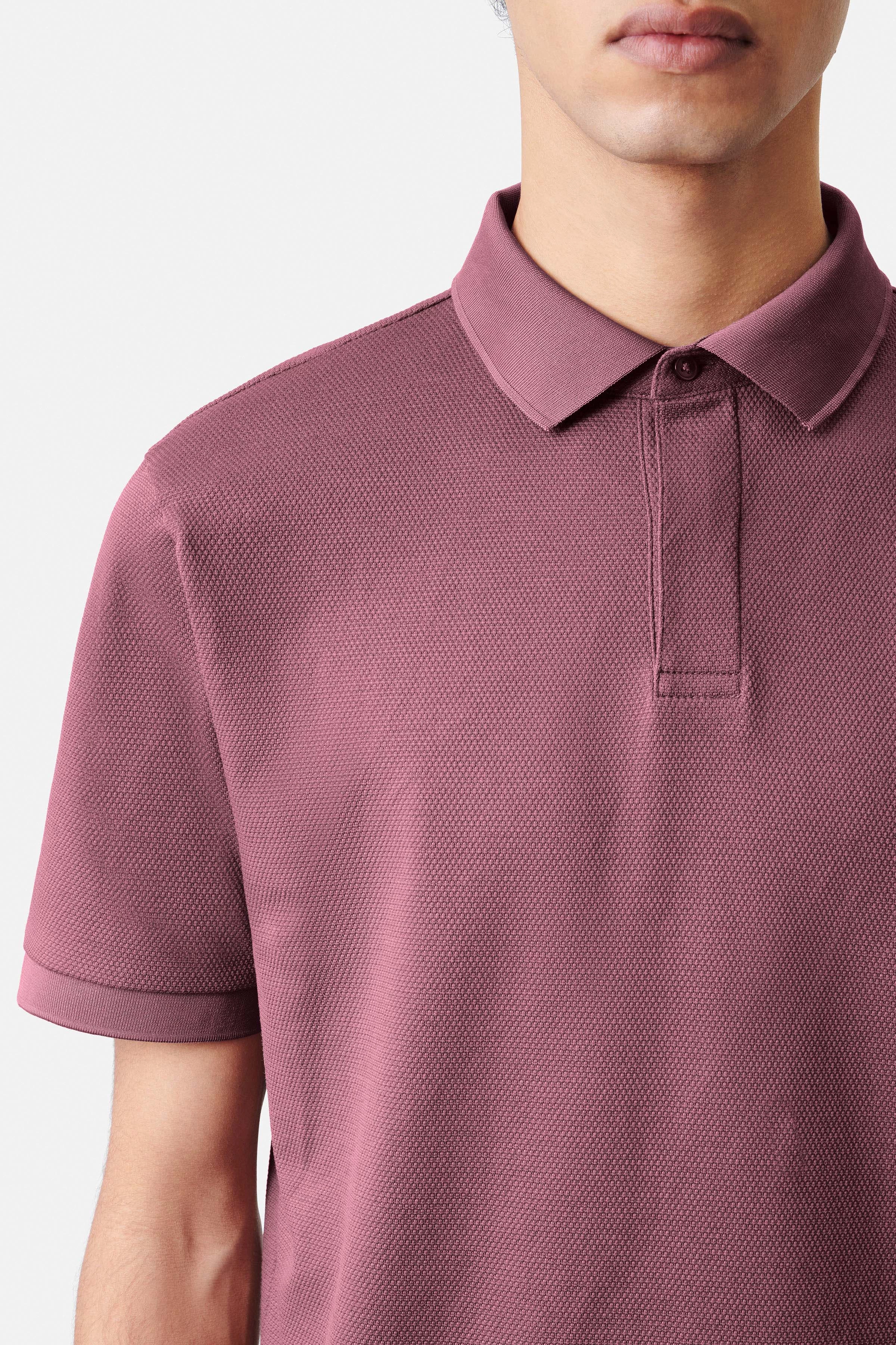 SANTOS - classic regular fit polo in a cotton blend - men - purple - Seitenansicht