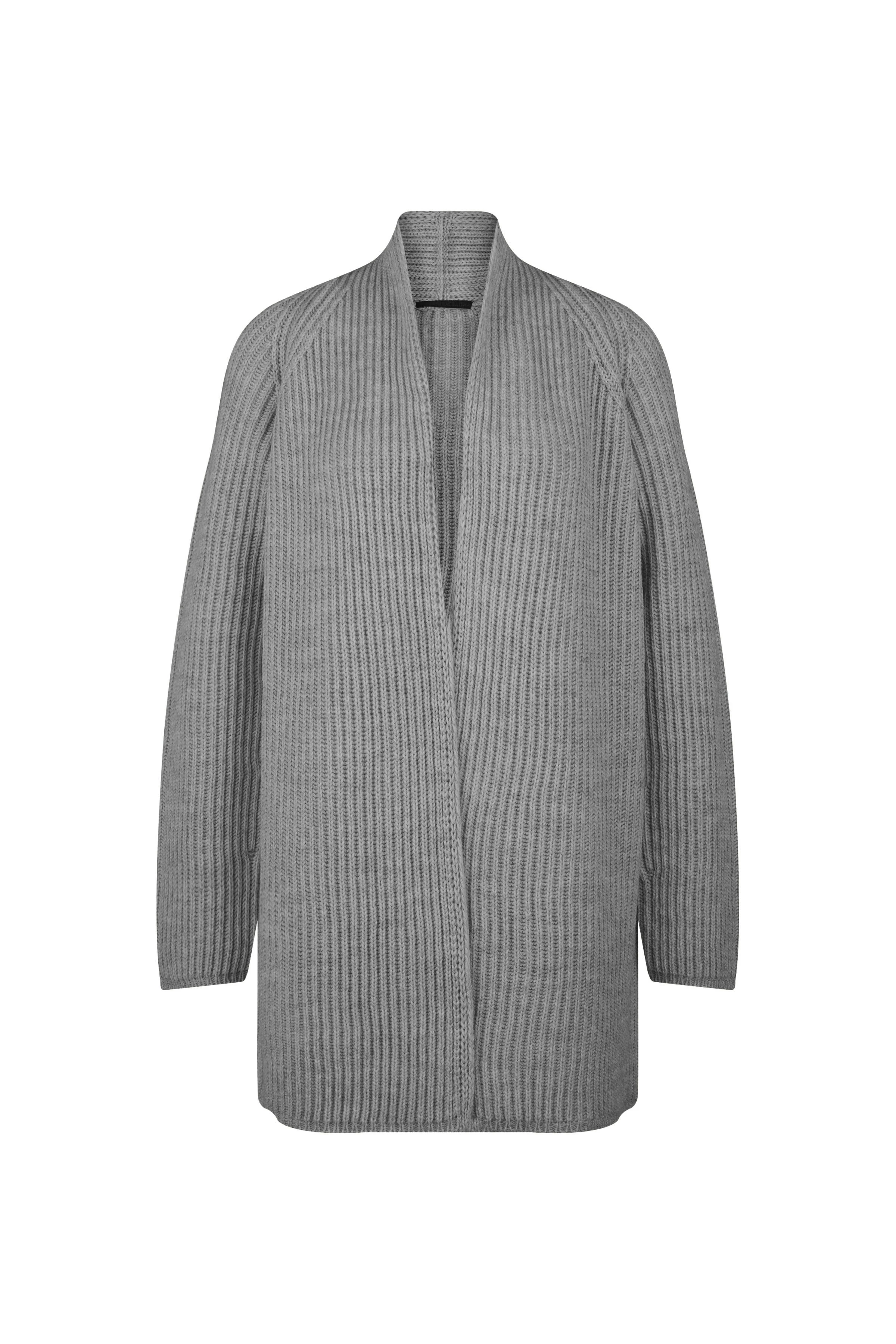 BLUMA - vest van wol-alpaca mix - dames - grijs - Freisteller Frontansicht