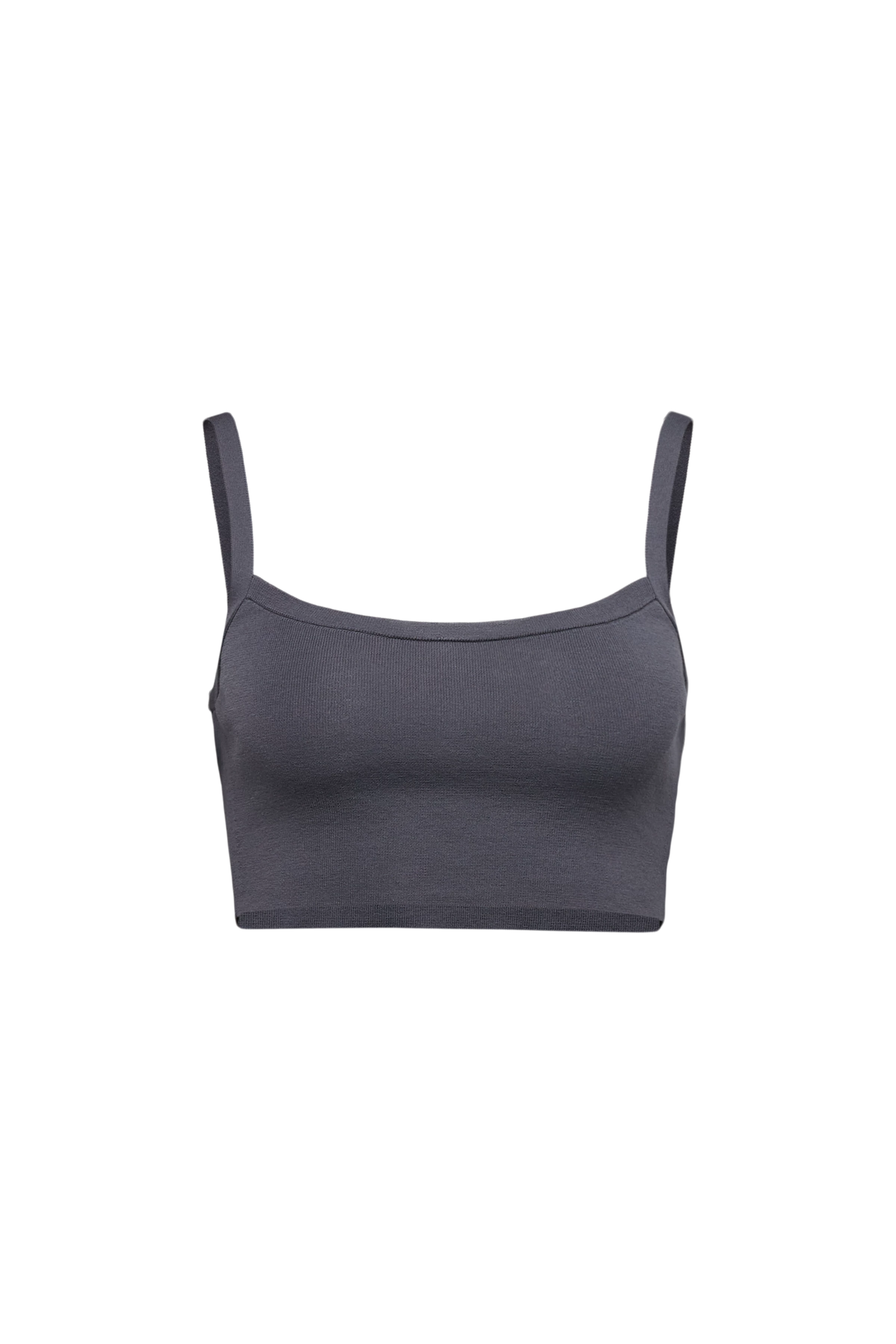 JOSEY - Cropped tank top in matte finish - women - grey - Freisteller Frontansicht