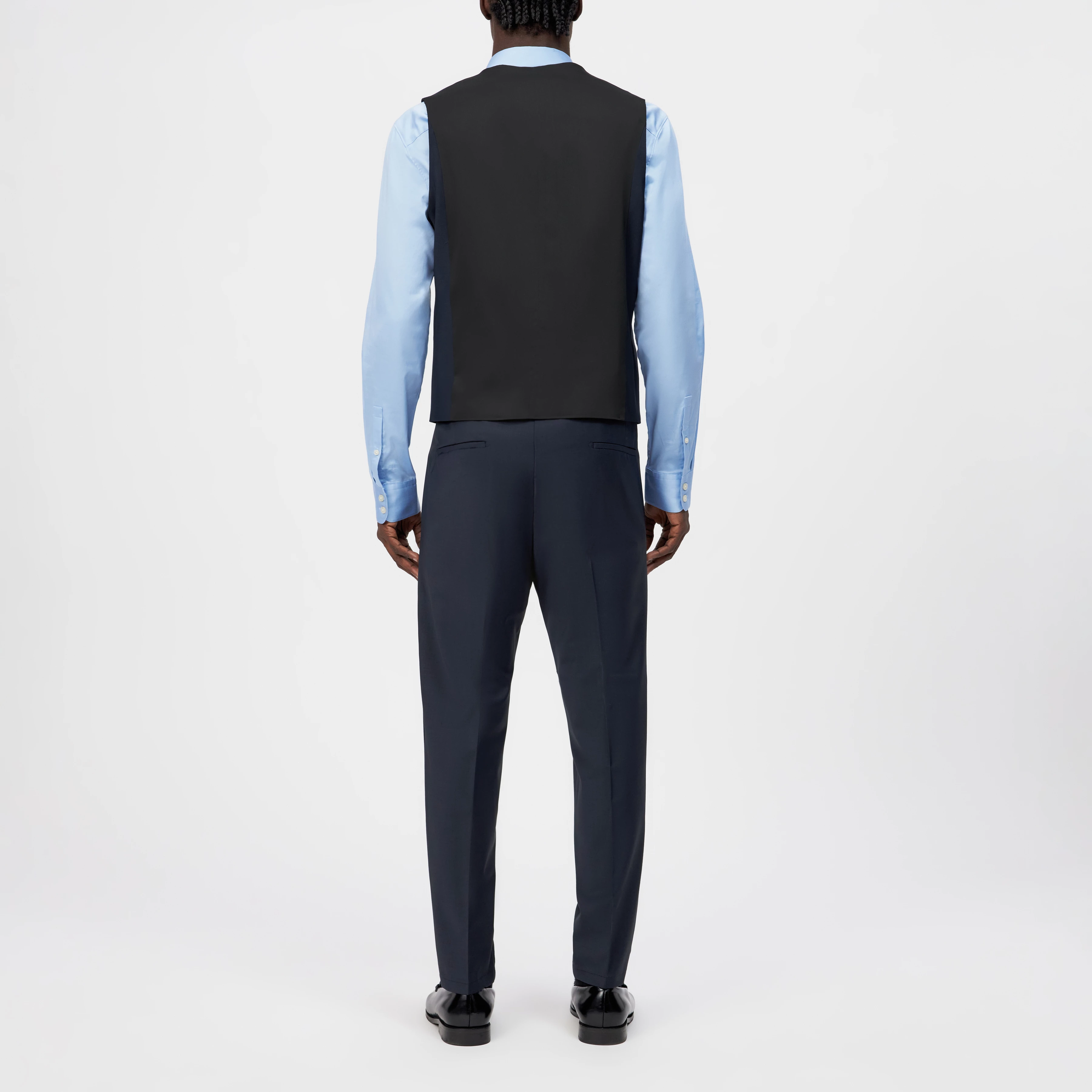 MALMO_SK - Klassische Weste in Bi-Stretch - Herren - blau - Rückansicht