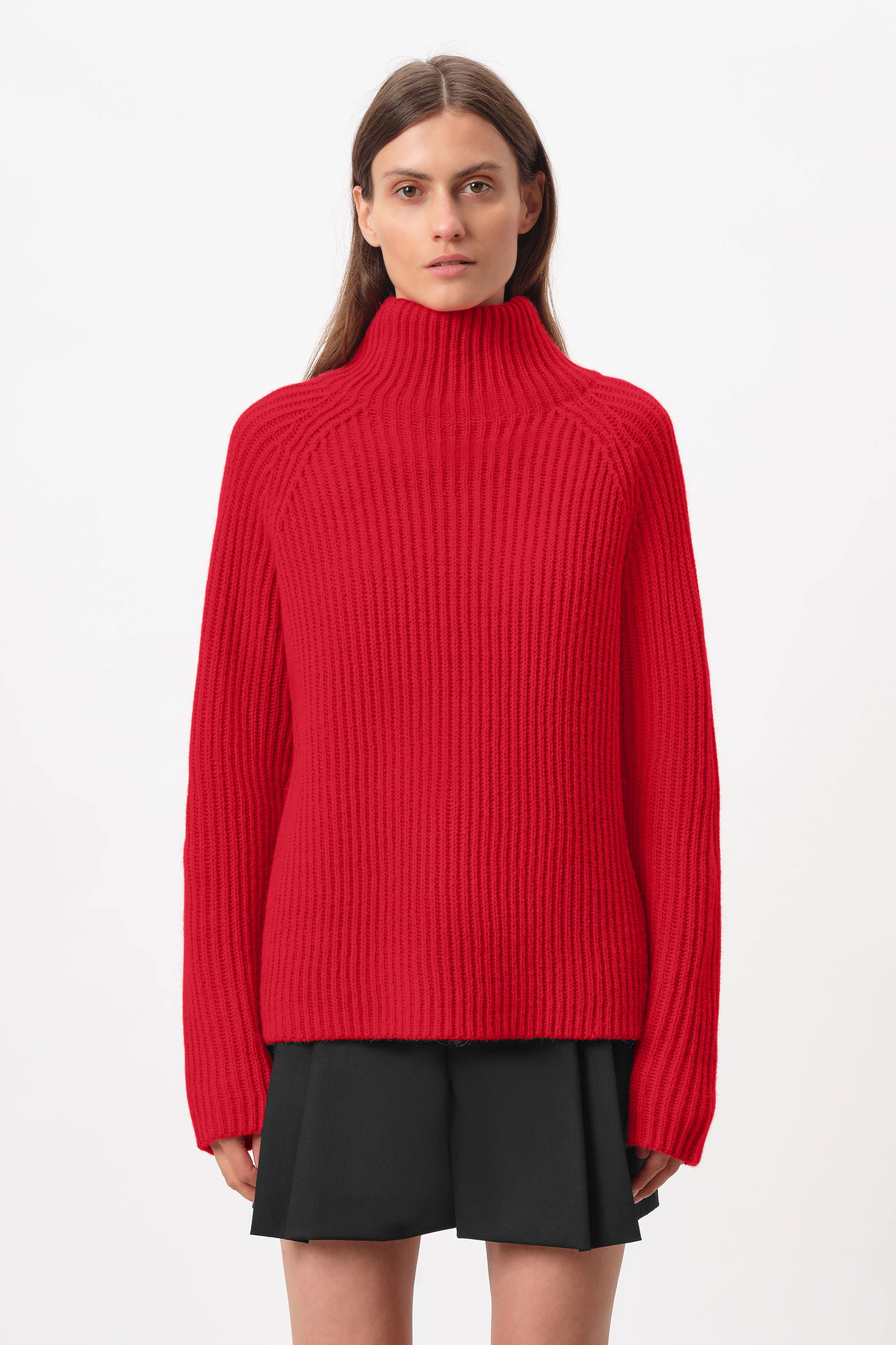 ARWEN - Rollkragenpullover in Alpaka-Woll-Mix - Damen - rot - Frontansicht