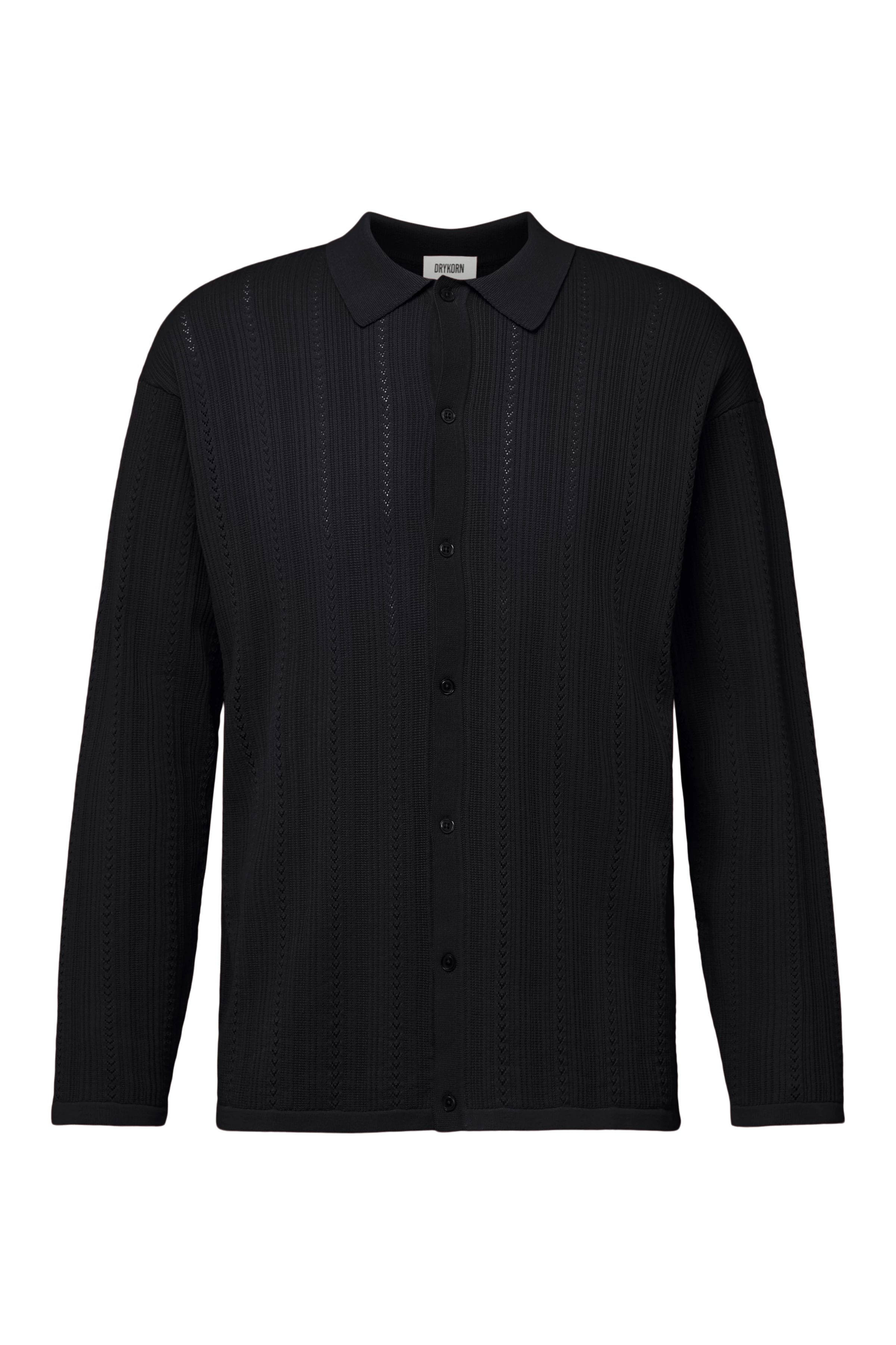 EMILIAS - Regular fit cotton polo - men - black - Freisteller Frontansicht