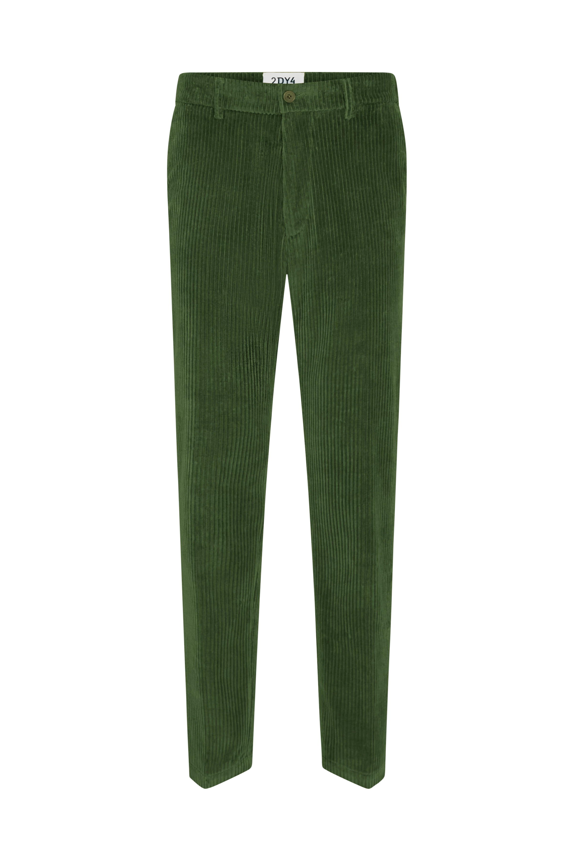 AJEND - Ready-made trousers in Italian-made broad corduroy - men - green - Freisteller Frontansicht