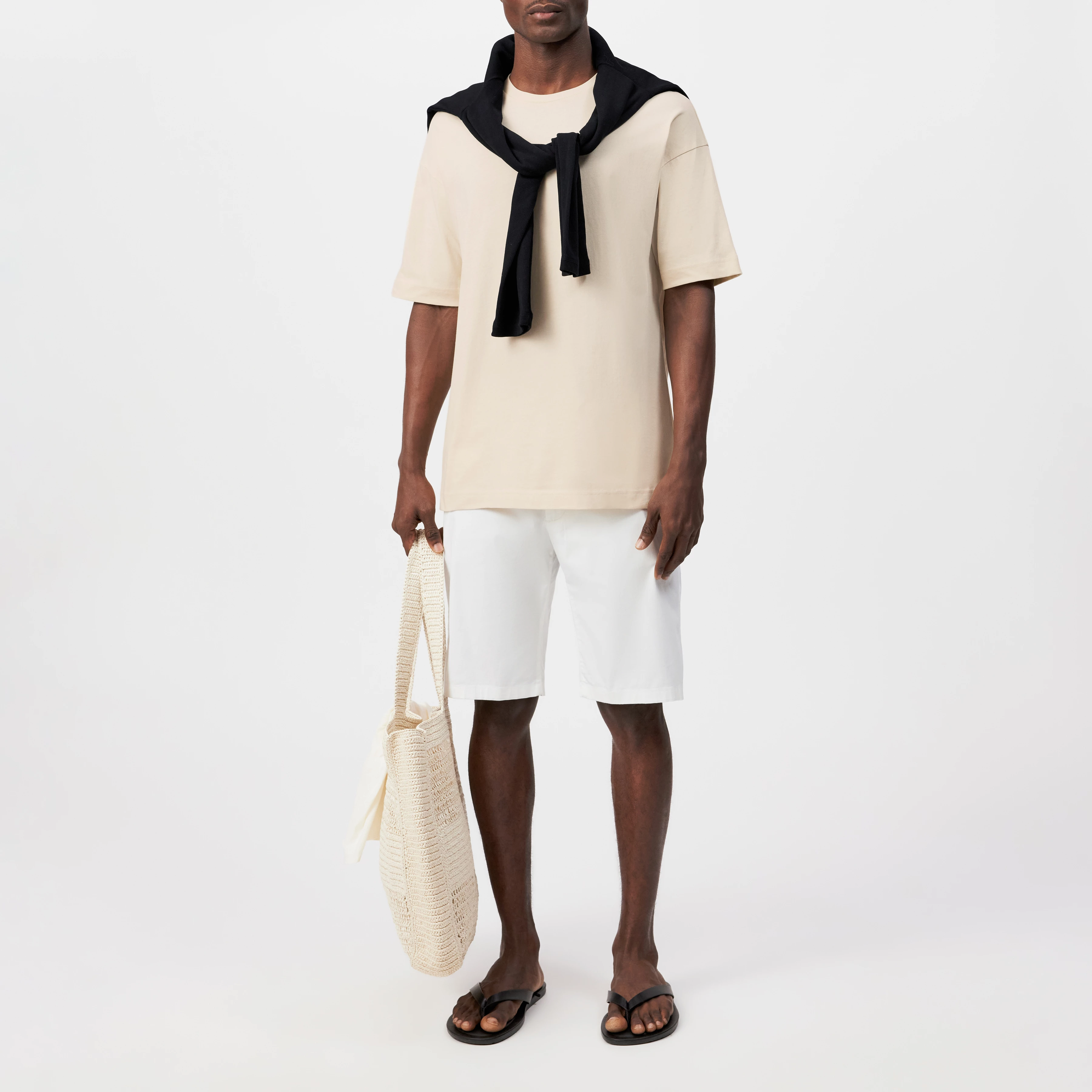 KEND - Chino Shorts in Baumwoll-Twill - Herren - weiß - Ganzkörper-Frontansicht