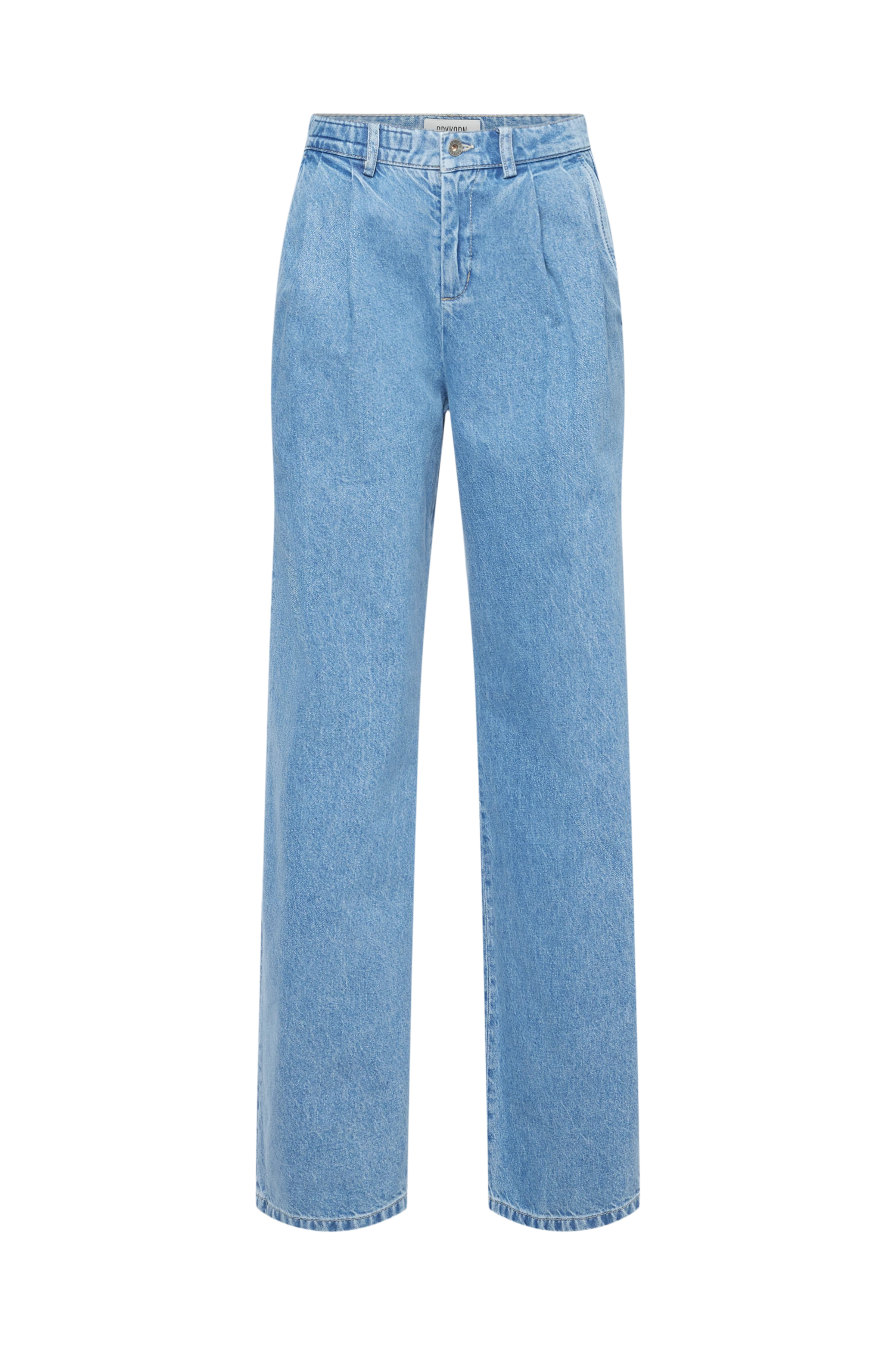 BEHANCE - 5-Pocket Hose mit Bundfalten in Light-Blue Denim - Damen - blau - Freisteller Frontansicht