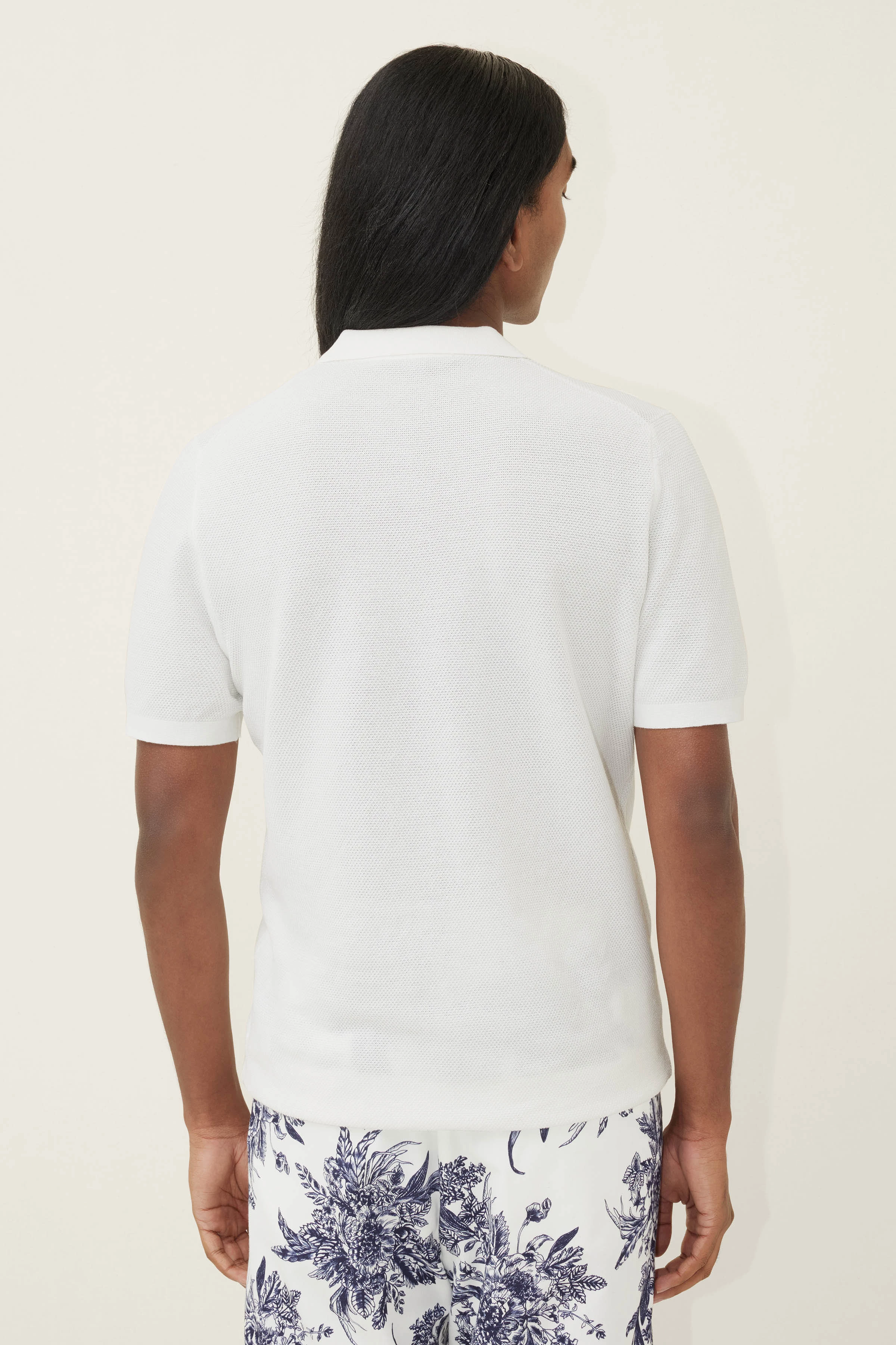 TRITON - Polo en tricot jacquard - men - blanc - Rückansicht