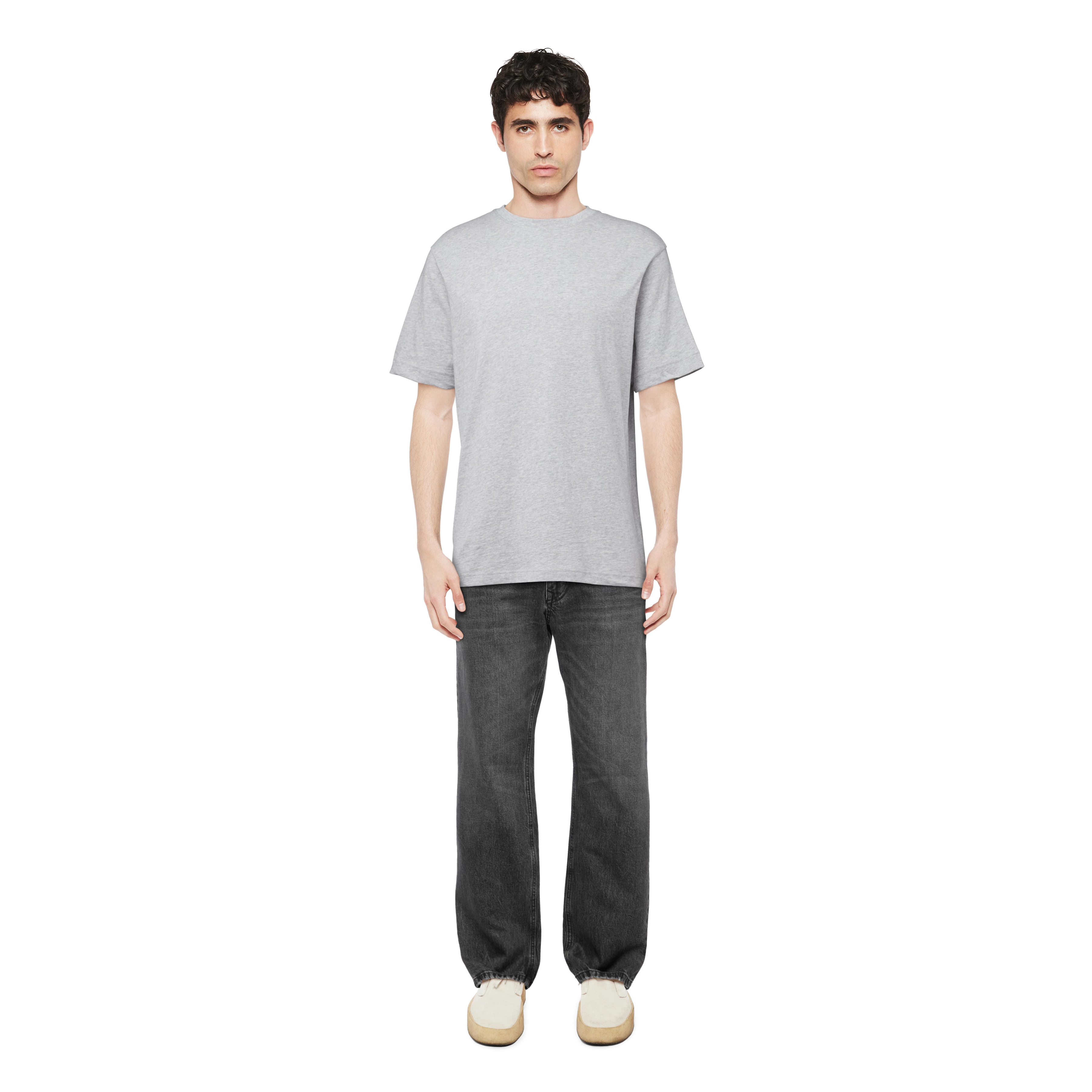 RAPHAEL - T-Shirt in reiner Baumwolle - Herren - grau - Ganzkörper-Frontansicht