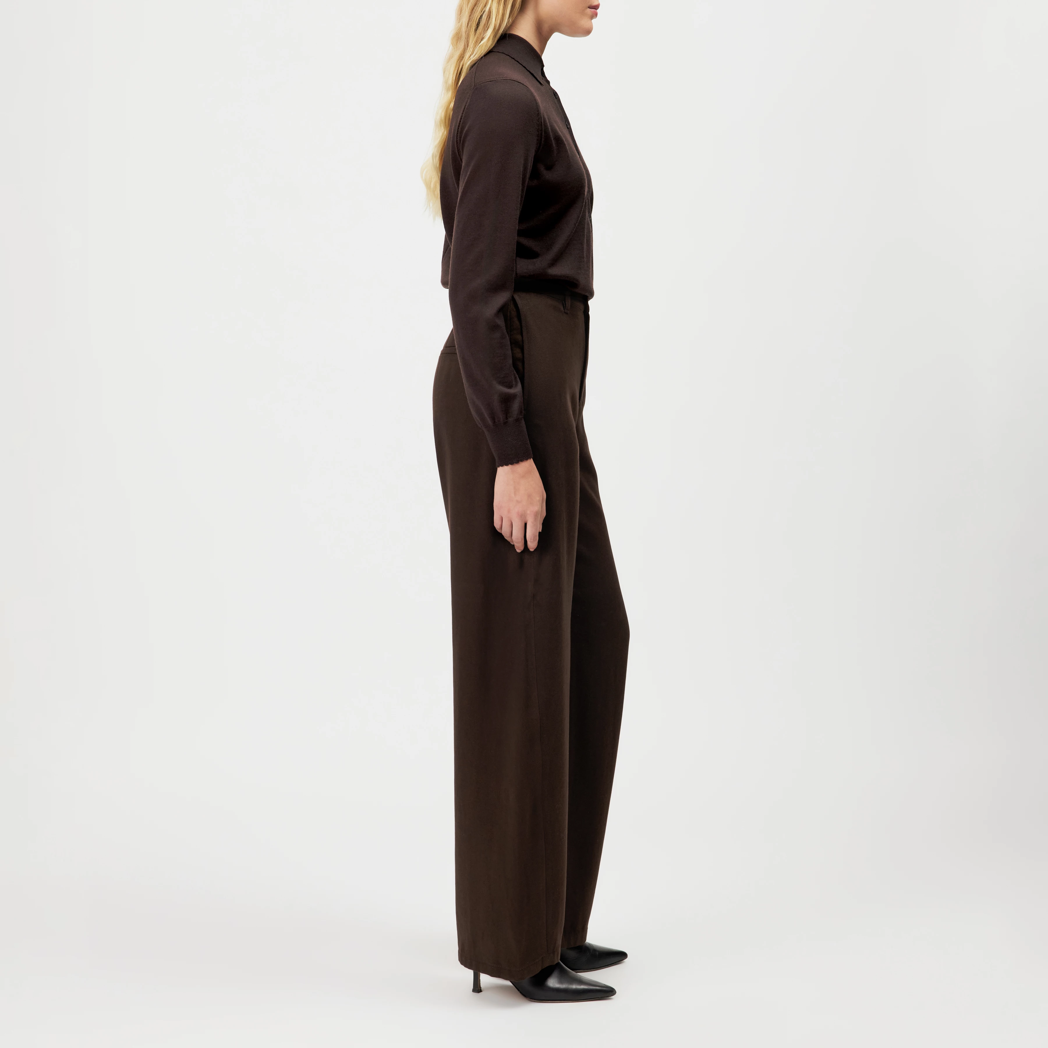 RECEIVE - Pantalon ample coupe décontractée - women - marron - Seitenansicht