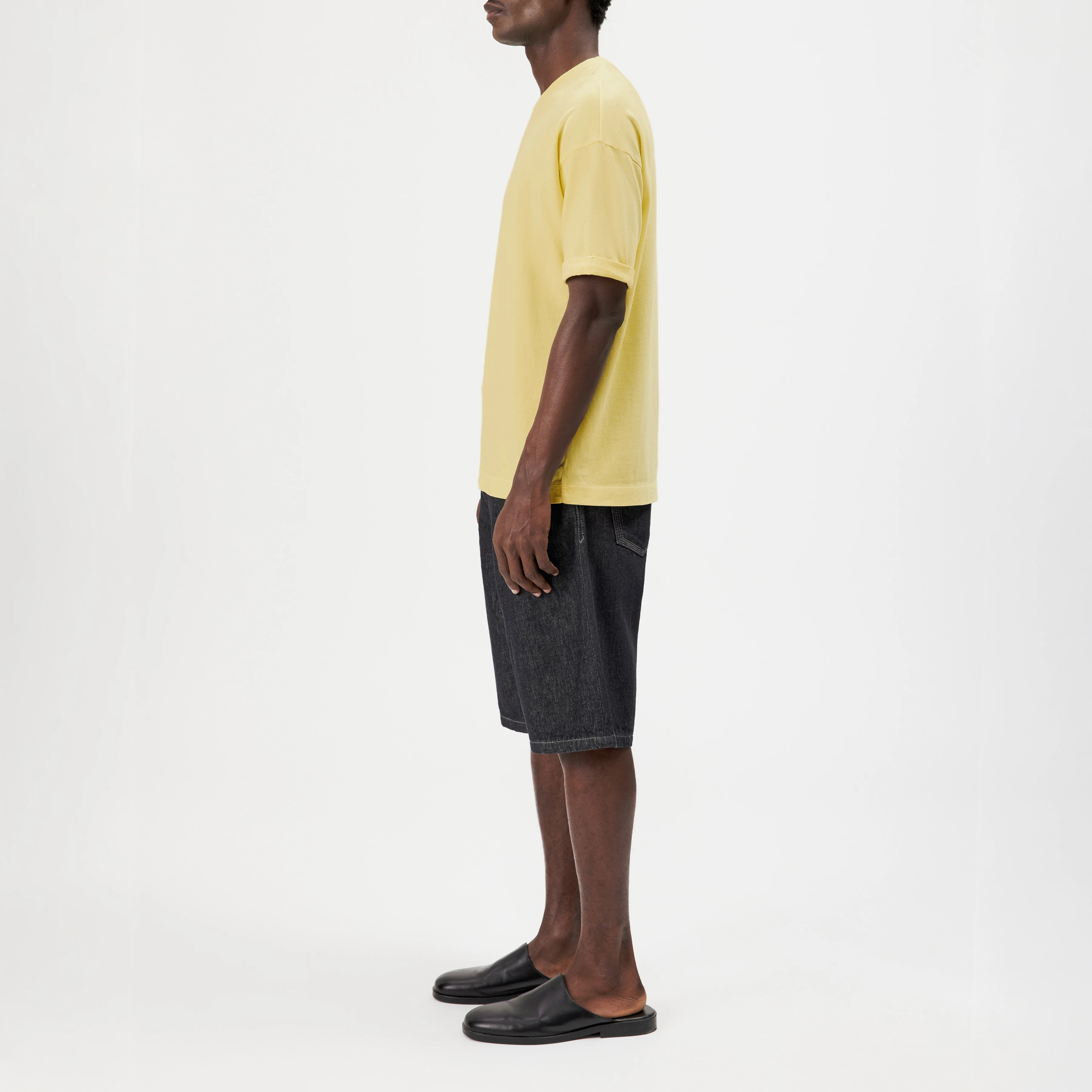 THILO - Relaxed fit T-shirt in soft cotton with washed look - men - yellow - Seitenansicht