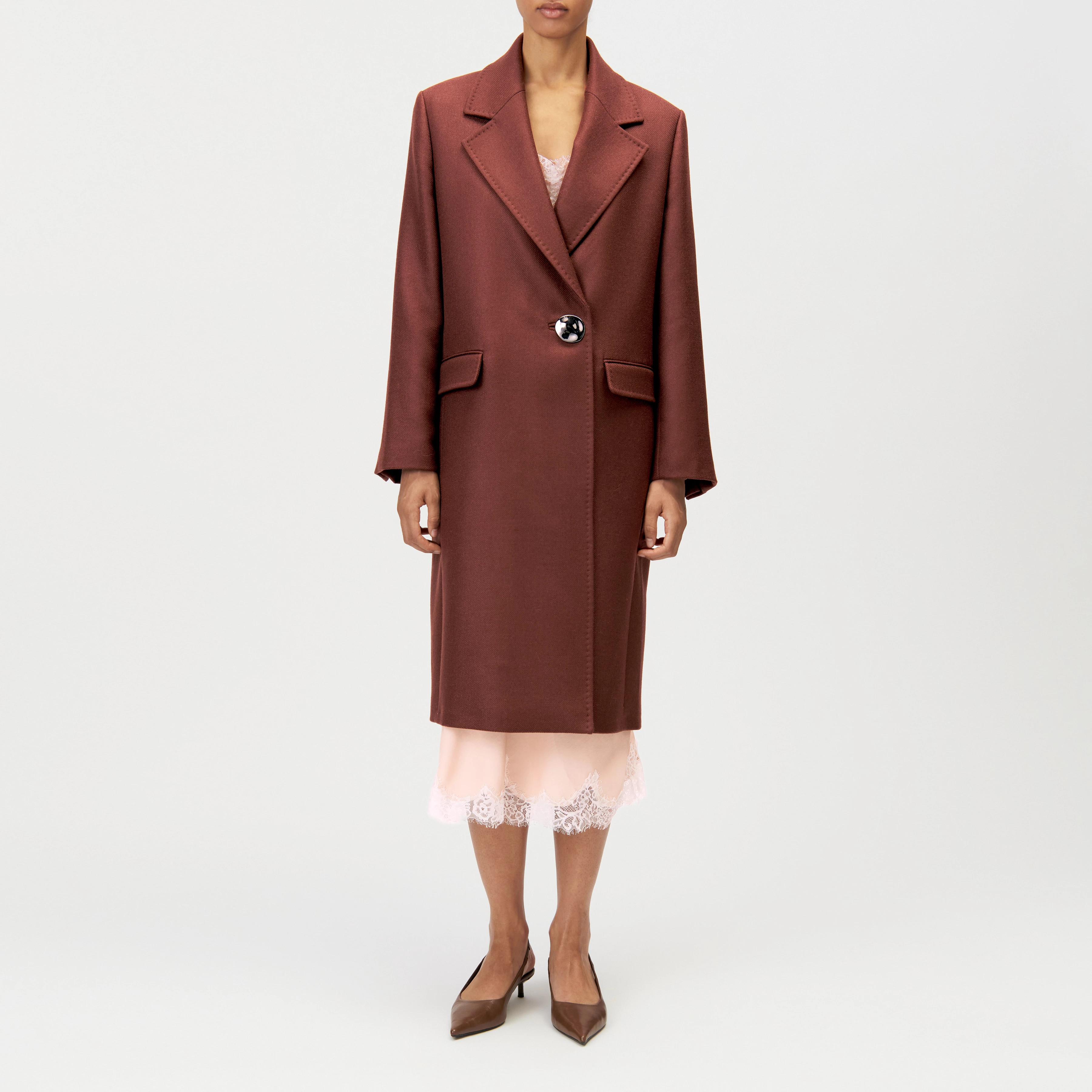 WALDRON_1 - Manteau oversized pure laine vierge - women - marron - Frontansicht