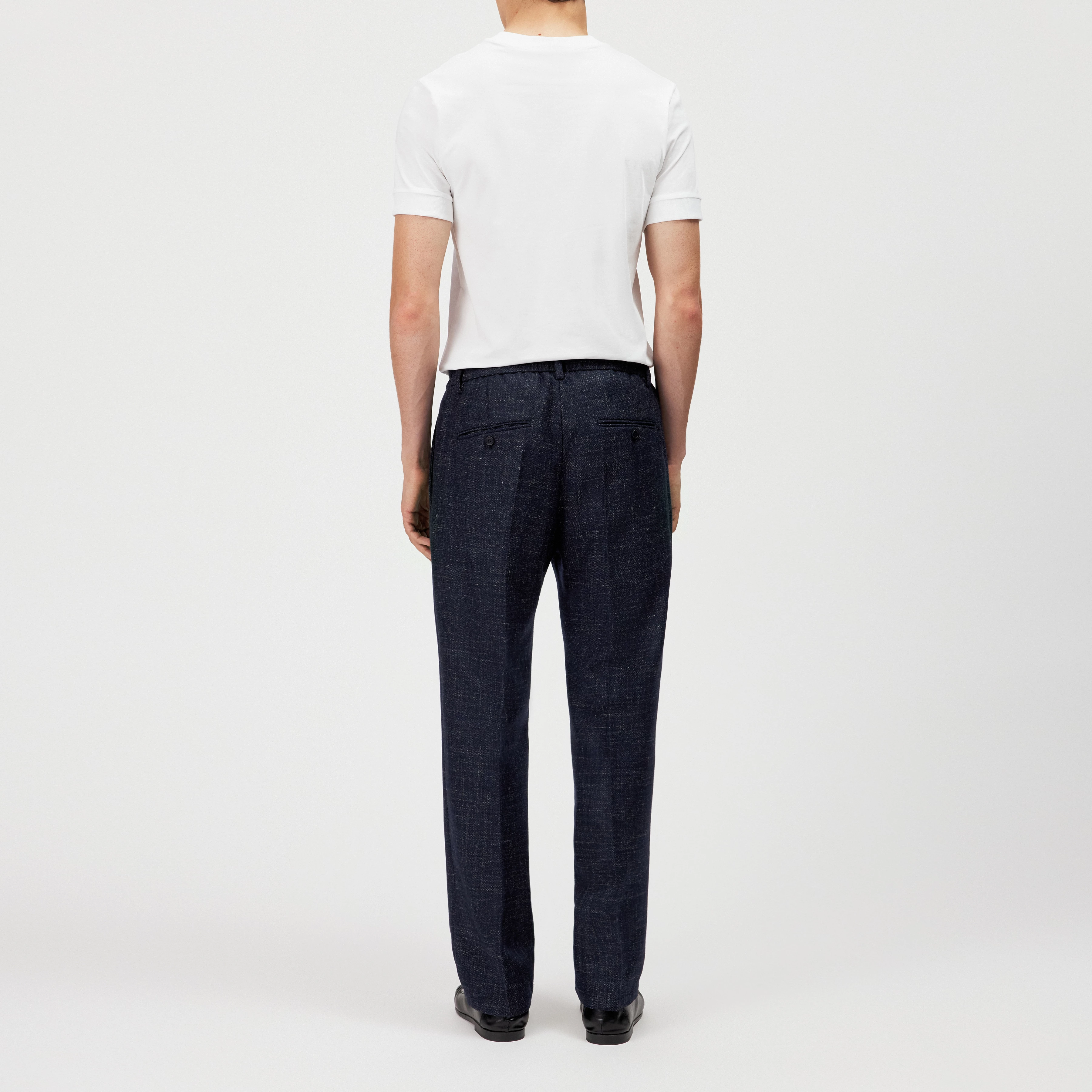 GARONA_B - Casual chinos in wool blend - men - blue - Rückansicht