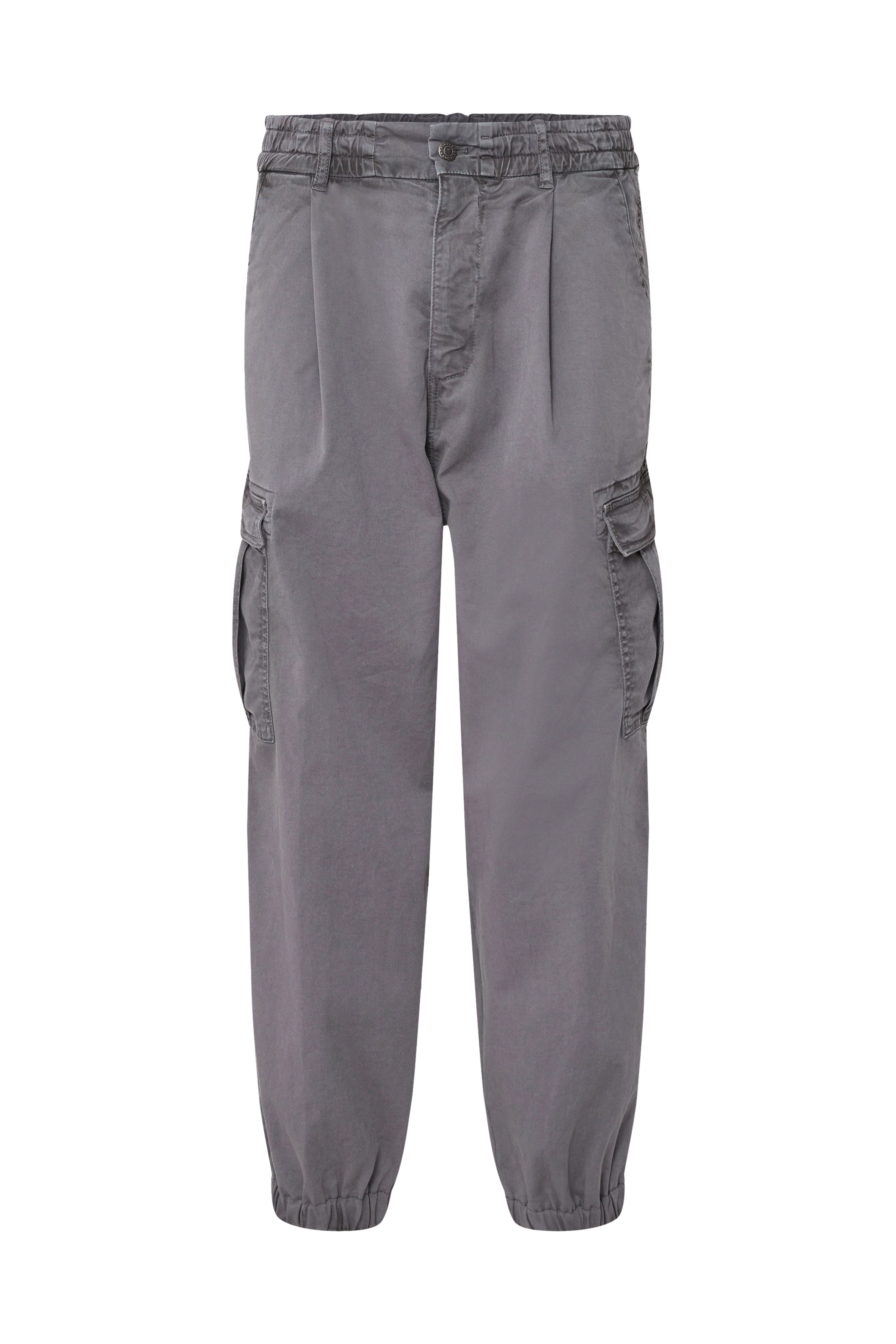 LIGRO - Utility pants with pleats in elastic cotton - men - grey - Freisteller Frontansicht