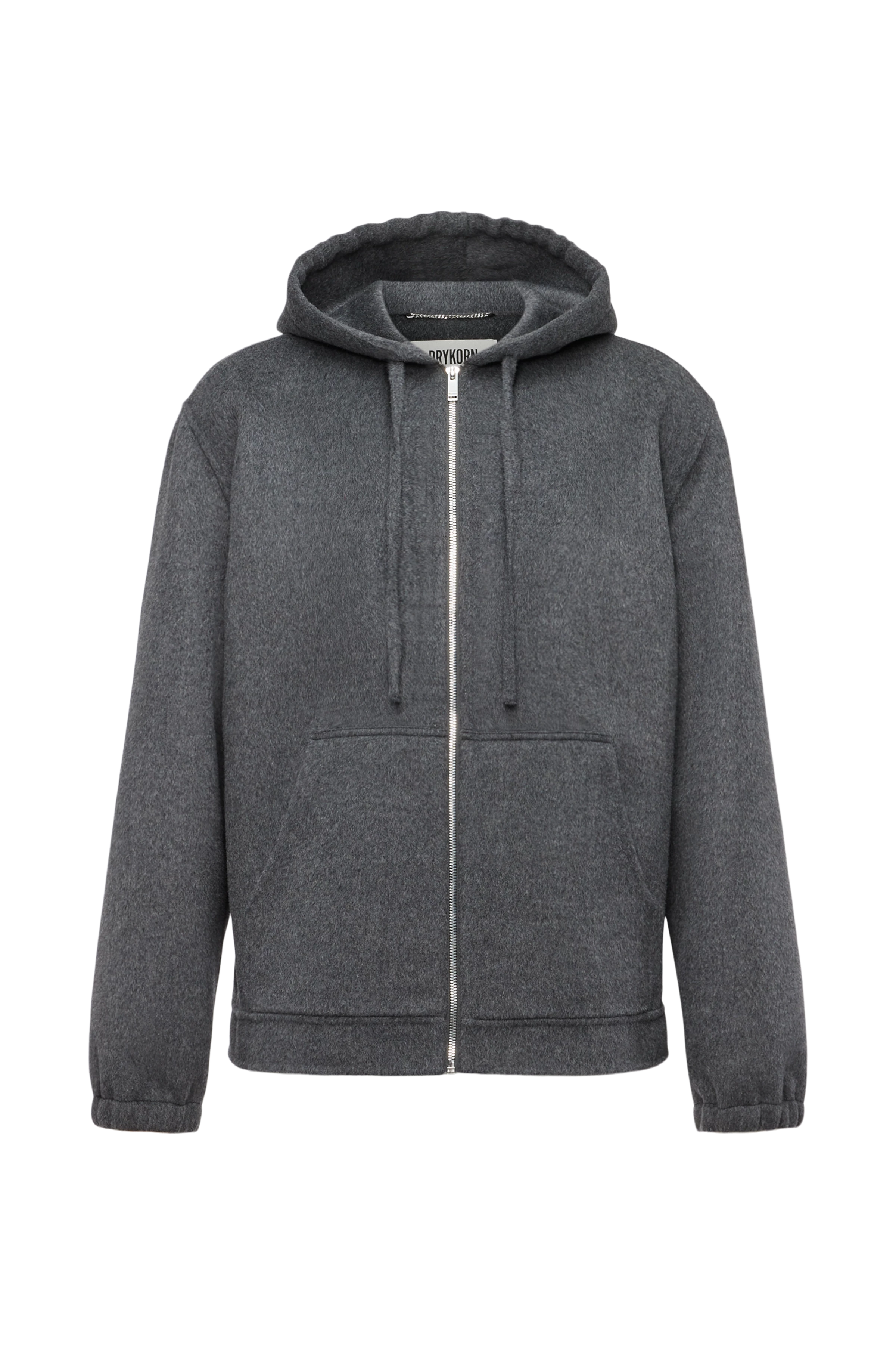 NOLENO - Kapuzenjacke in Woll-Doubleface - Herren - grau - Freisteller Frontansicht