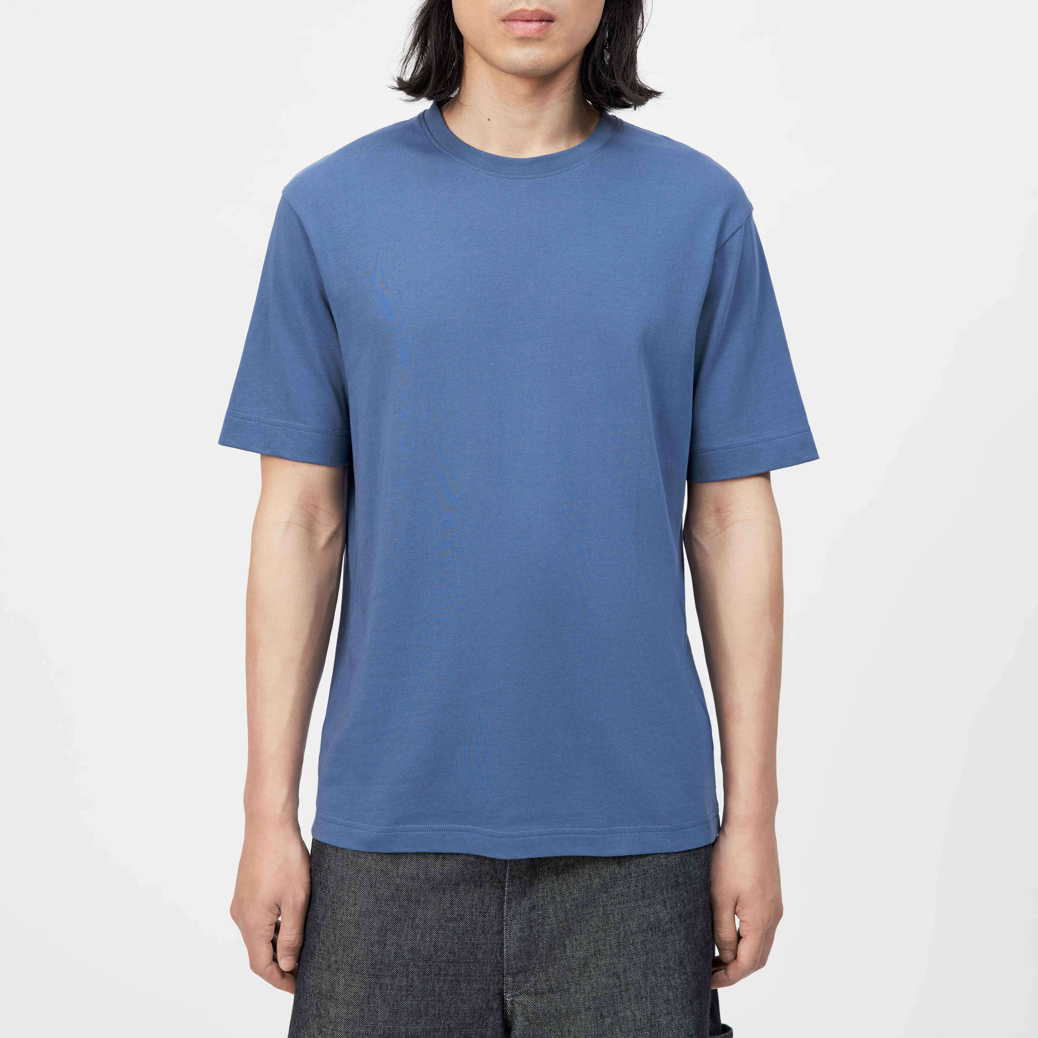 RAPHAEL - T-Shirt in reiner Baumwolle - Herren - blau - Frontansicht