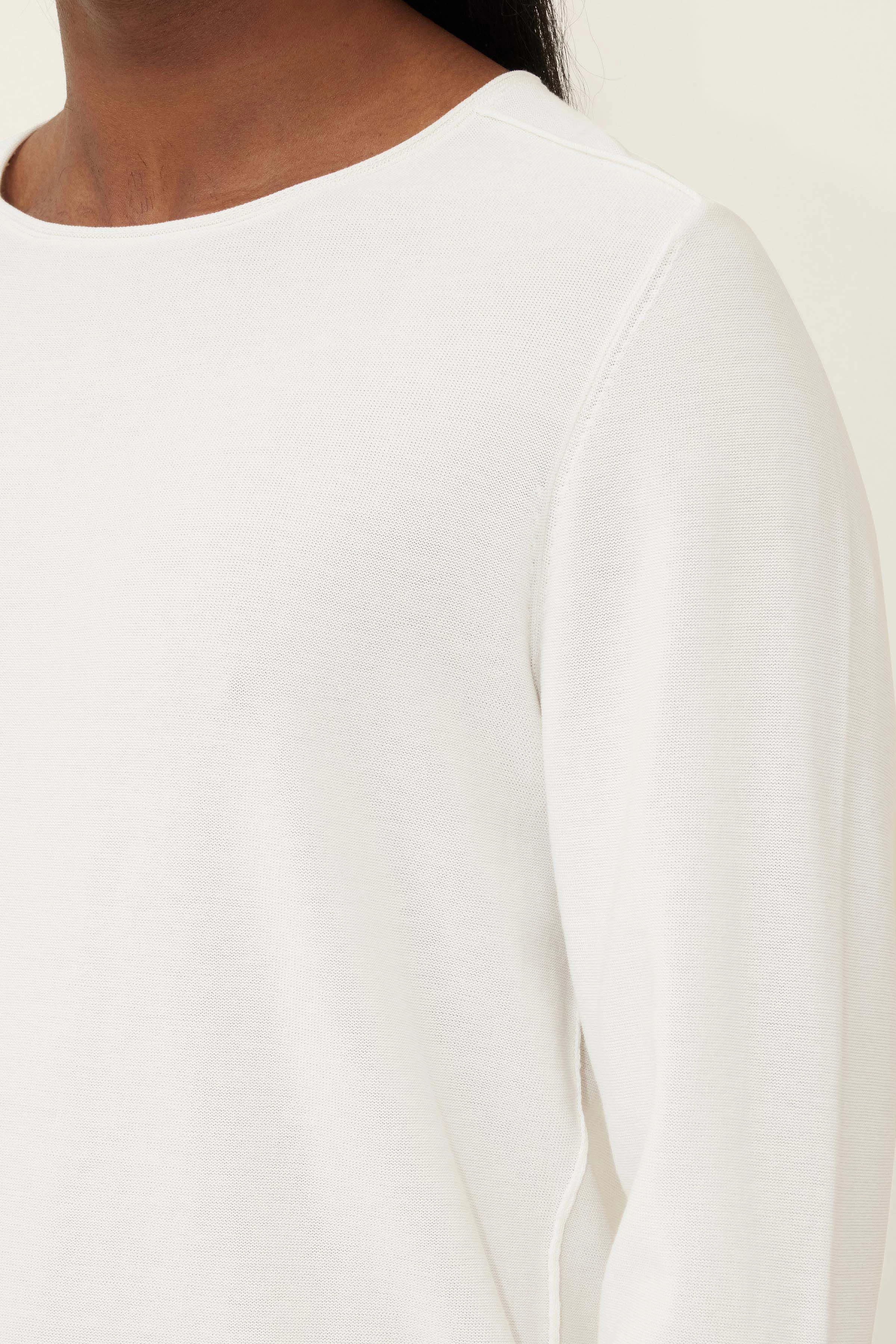 RIK - Pull à bords roulés en pur coton - men - blanc cassé - Seitenansicht