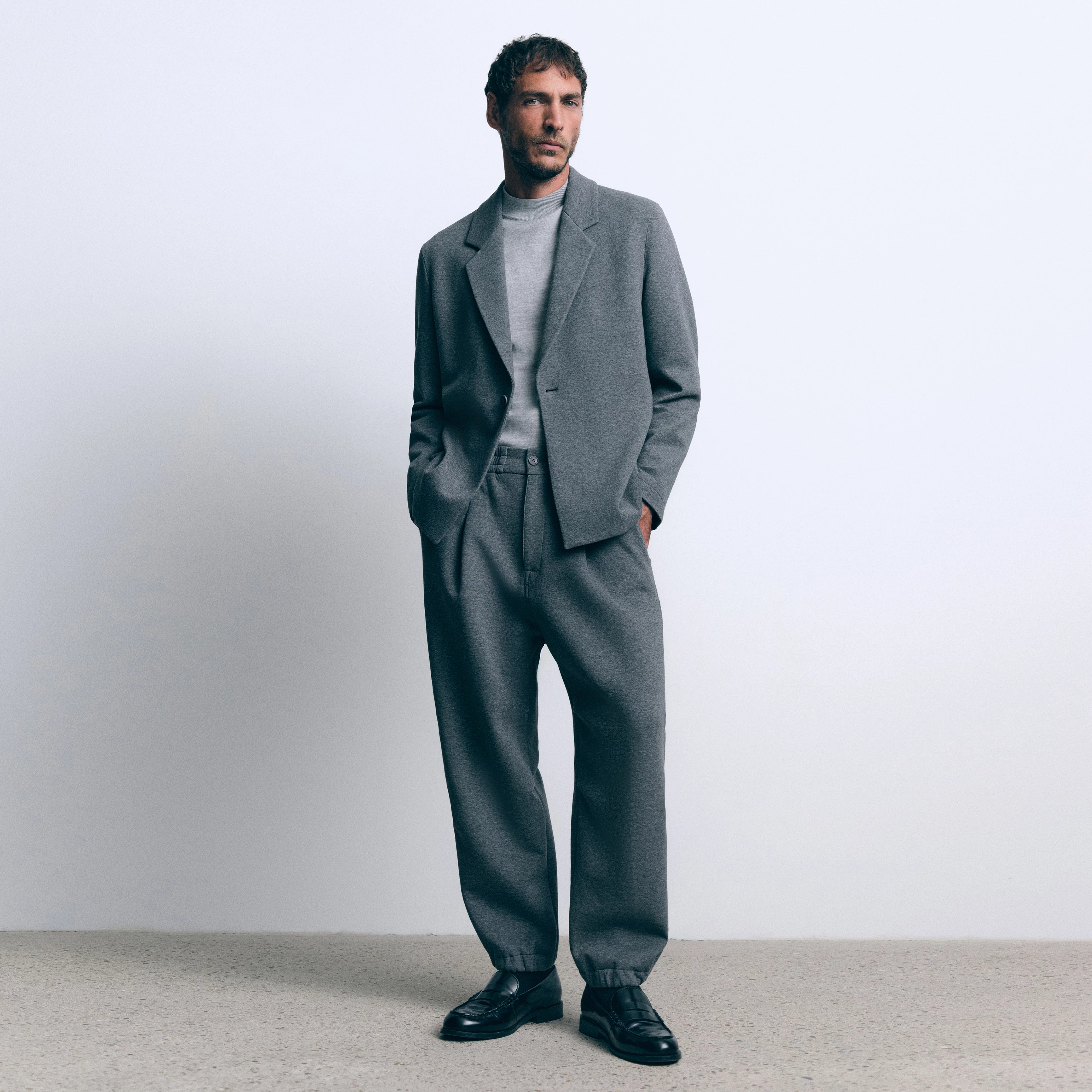 LIROG_C - Utility Pants in Jersey - Herren - grau