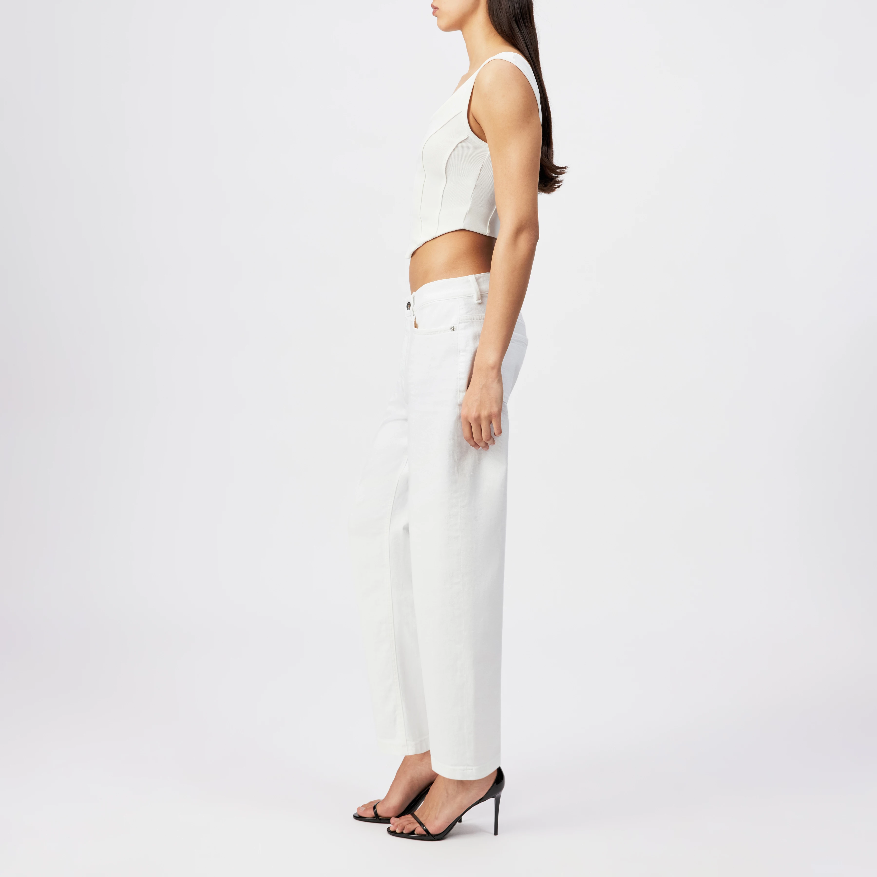 FLOWN - Low-waist denim jeans - women - white - Seitenansicht