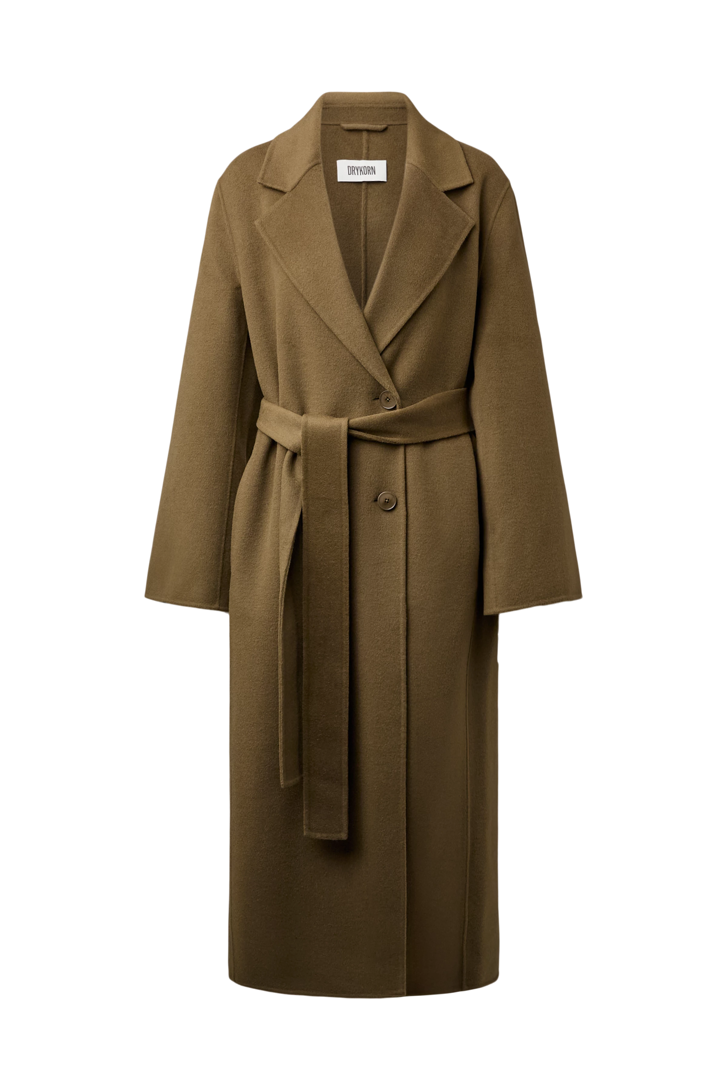 UPAVON - Relaxed fit belted coat - women - green - Freisteller Frontansicht