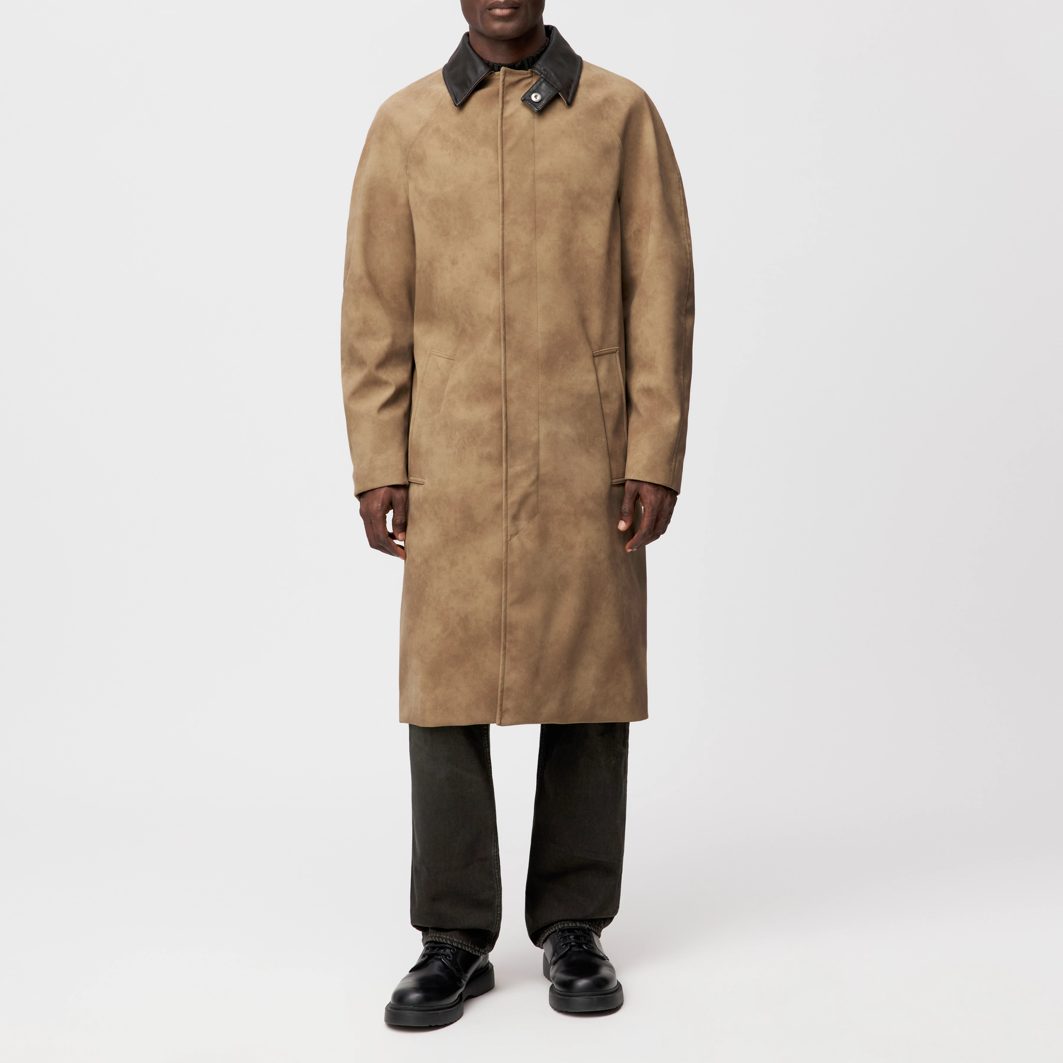 COSMANO_2 - Mantel mit Raglanärmeln in Leder-Look - Herren - braun - Frontansicht