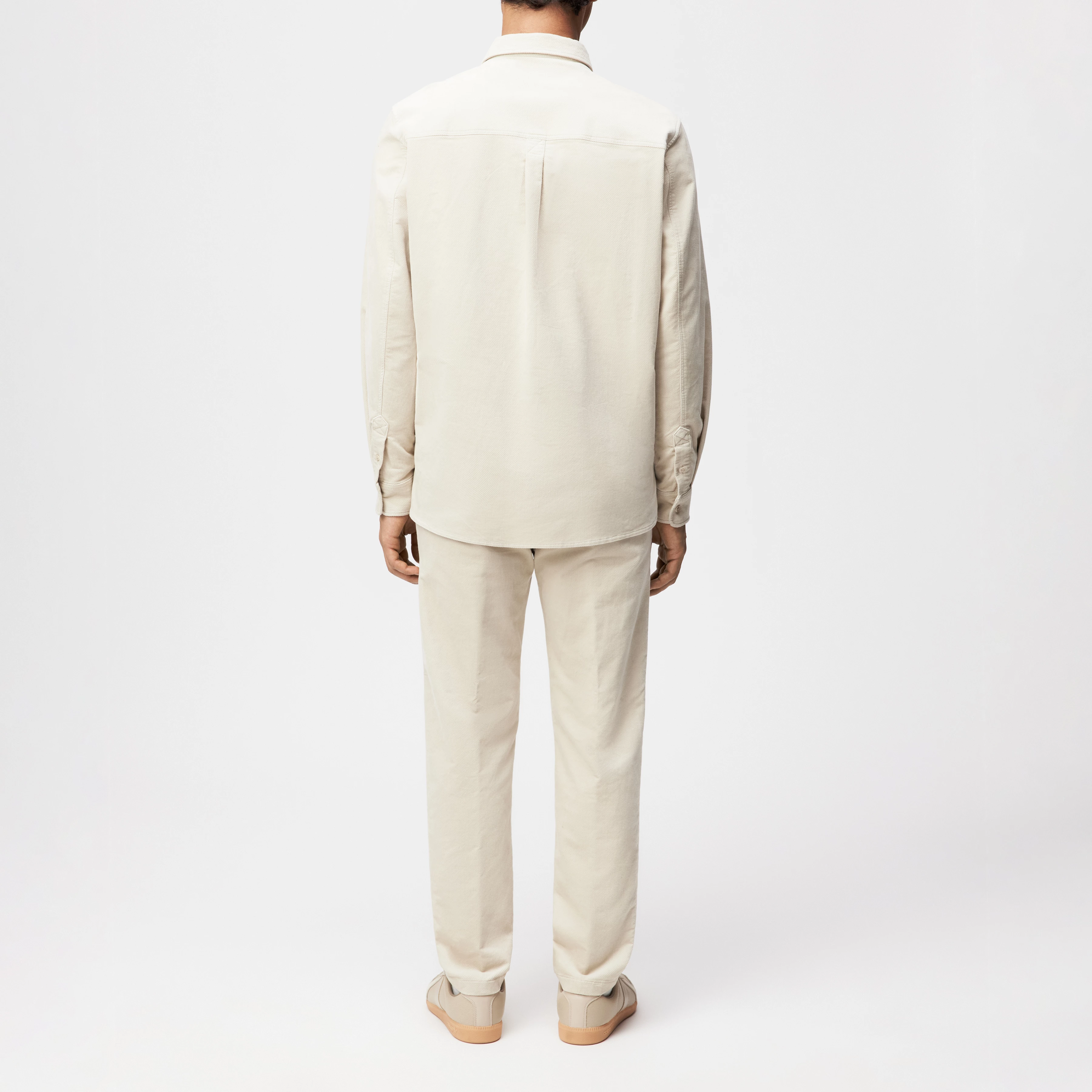 NOWEN - Work Wear Inspired Shirt in Samt - Herren - beige - Rückansicht