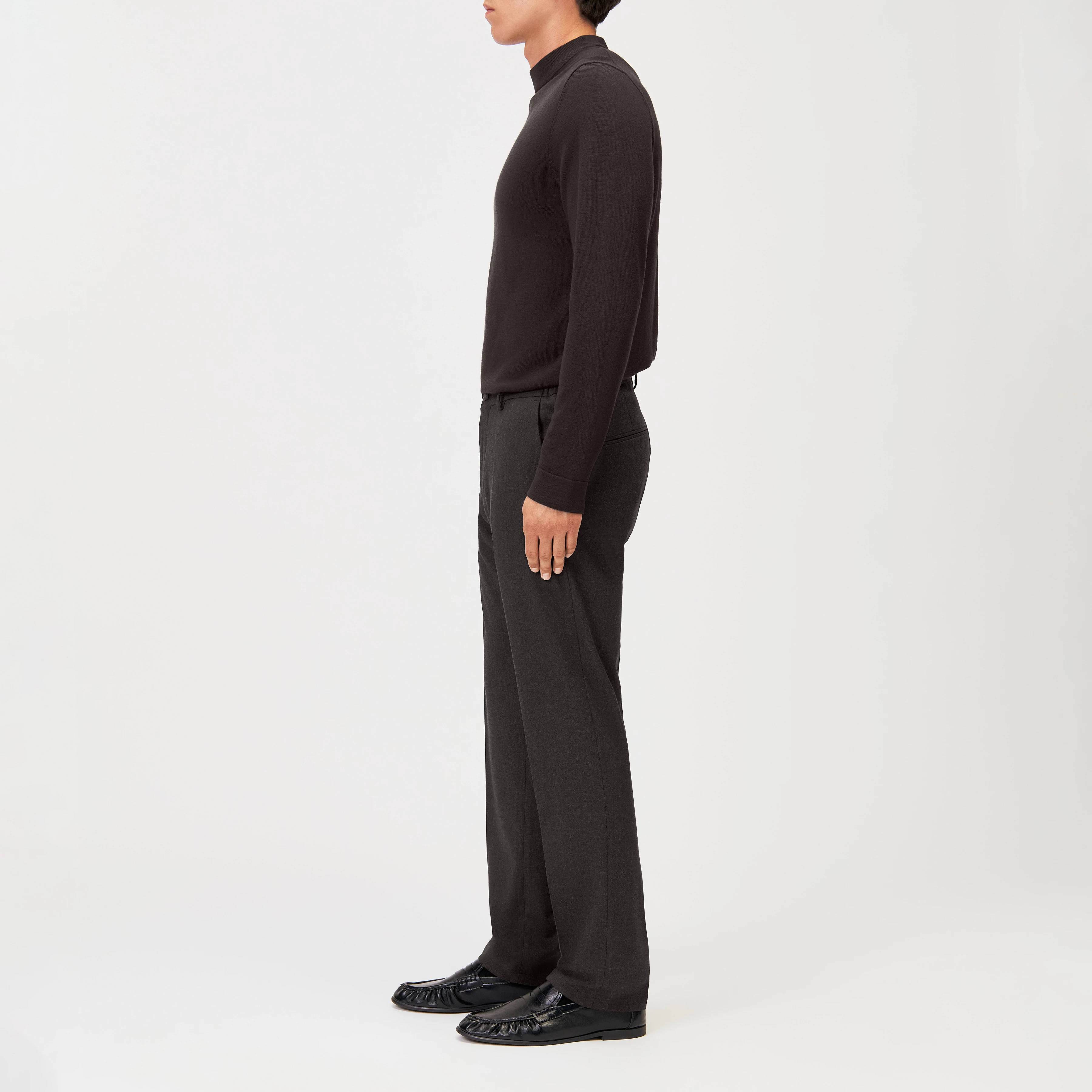 AJEND_RGLR - Tailored trousers in twill look - men - brown - Seitenansicht