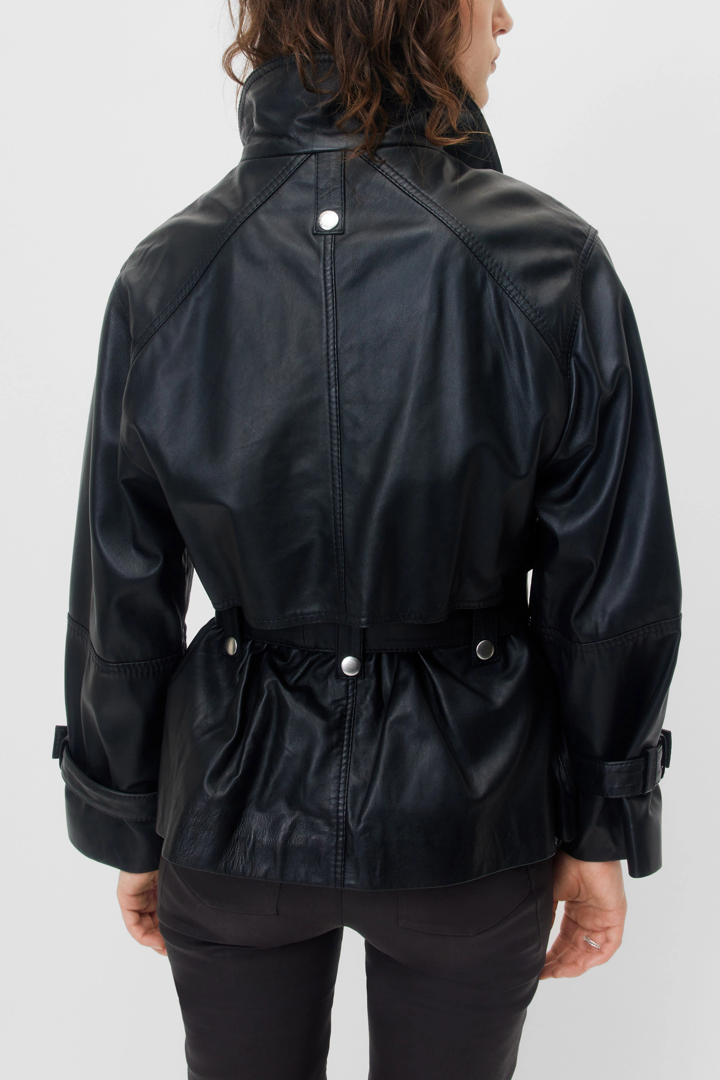 KENSAL - parka in soft nappa leather - women - Natural Aluminium - Rückansicht