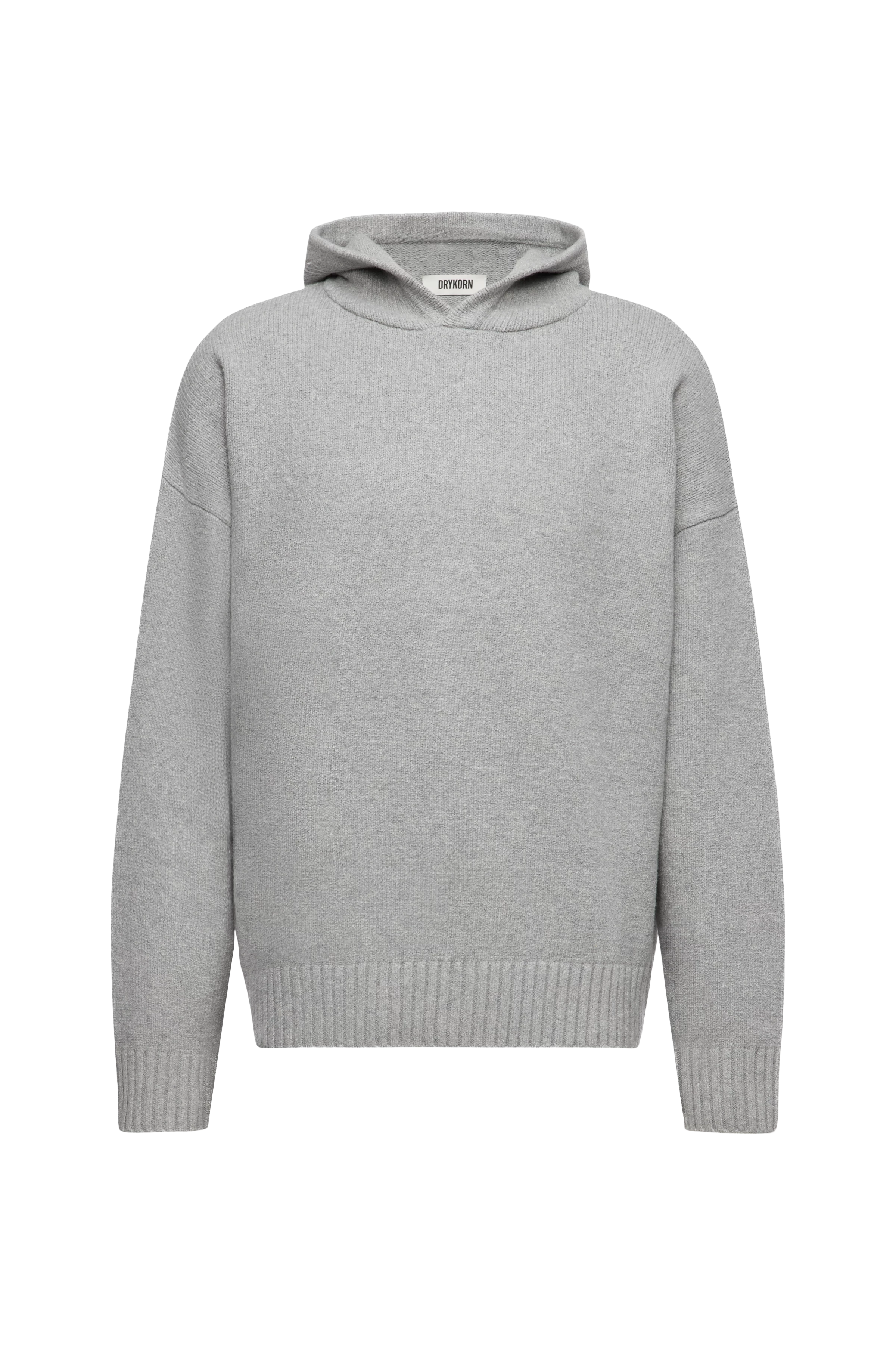 ARIKONO - Strickhoodie in Baumwoll-Woll-Mix - Herren - grau - Freisteller Frontansicht