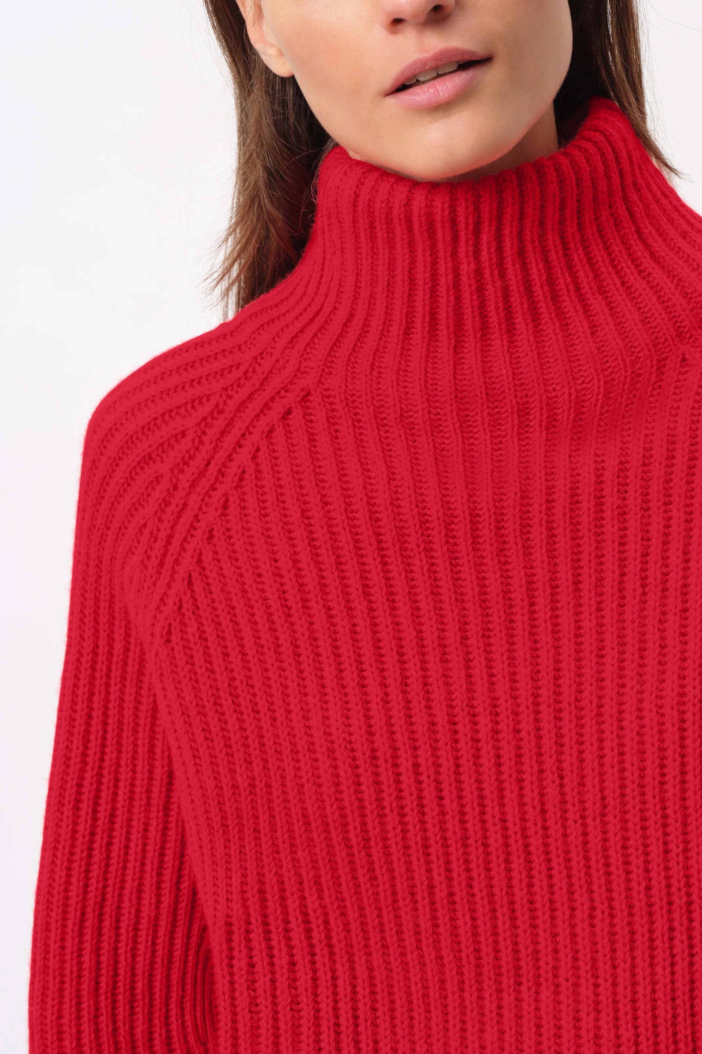 ARWEN - Rollkragenpullover in Alpaka-Woll-Mix - Damen - rot - Seitenansicht