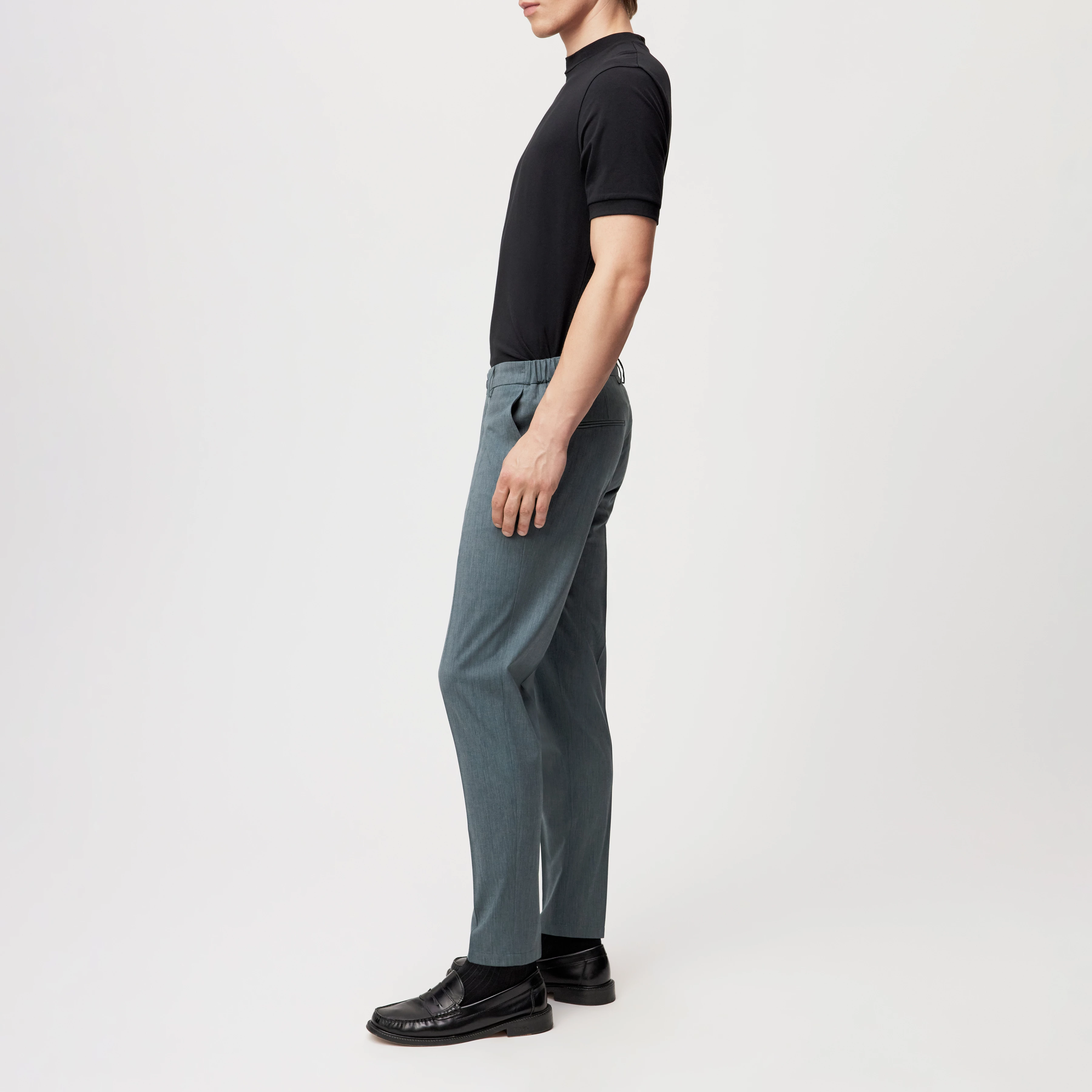 AJEND_SK - Konfektionierte Slim Fit Hose in Woll-Mix - Herren - grün - Seitenansicht